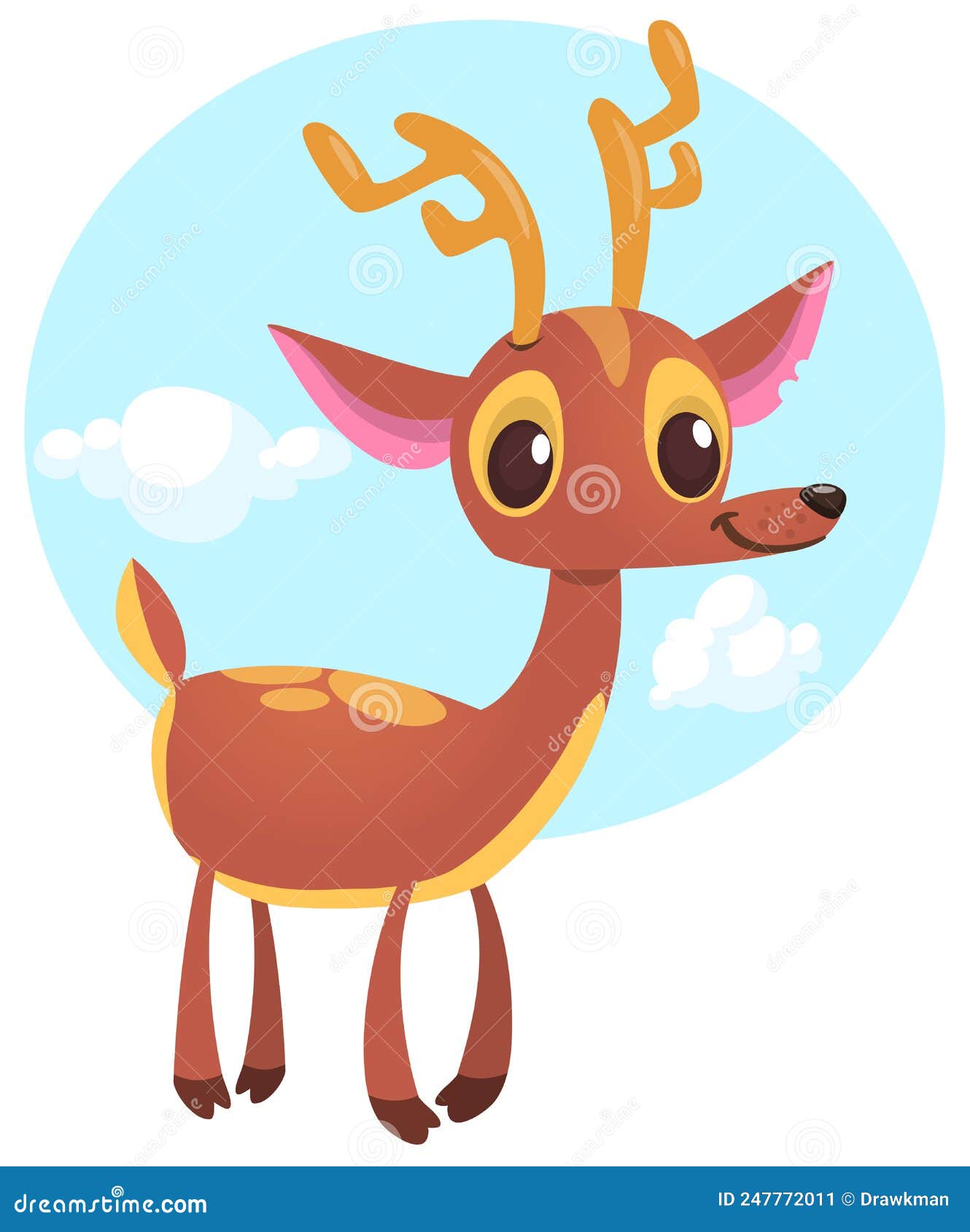 Cartoon Deer Character Illustration. Vector Isolated Stock Vector