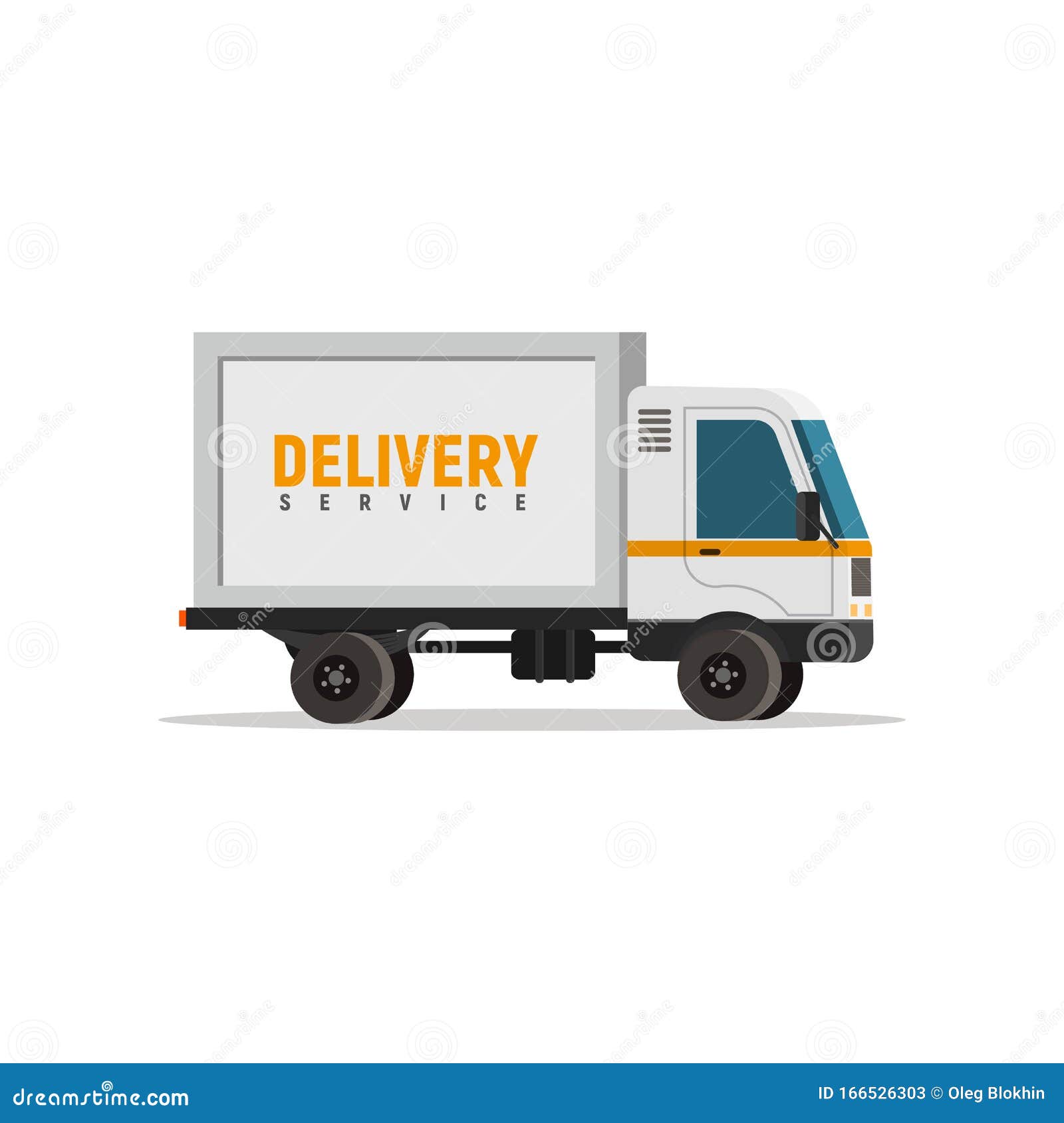 Cartoon Delivery Truck Isolated Vector Object. Cargo Auto on White ...
