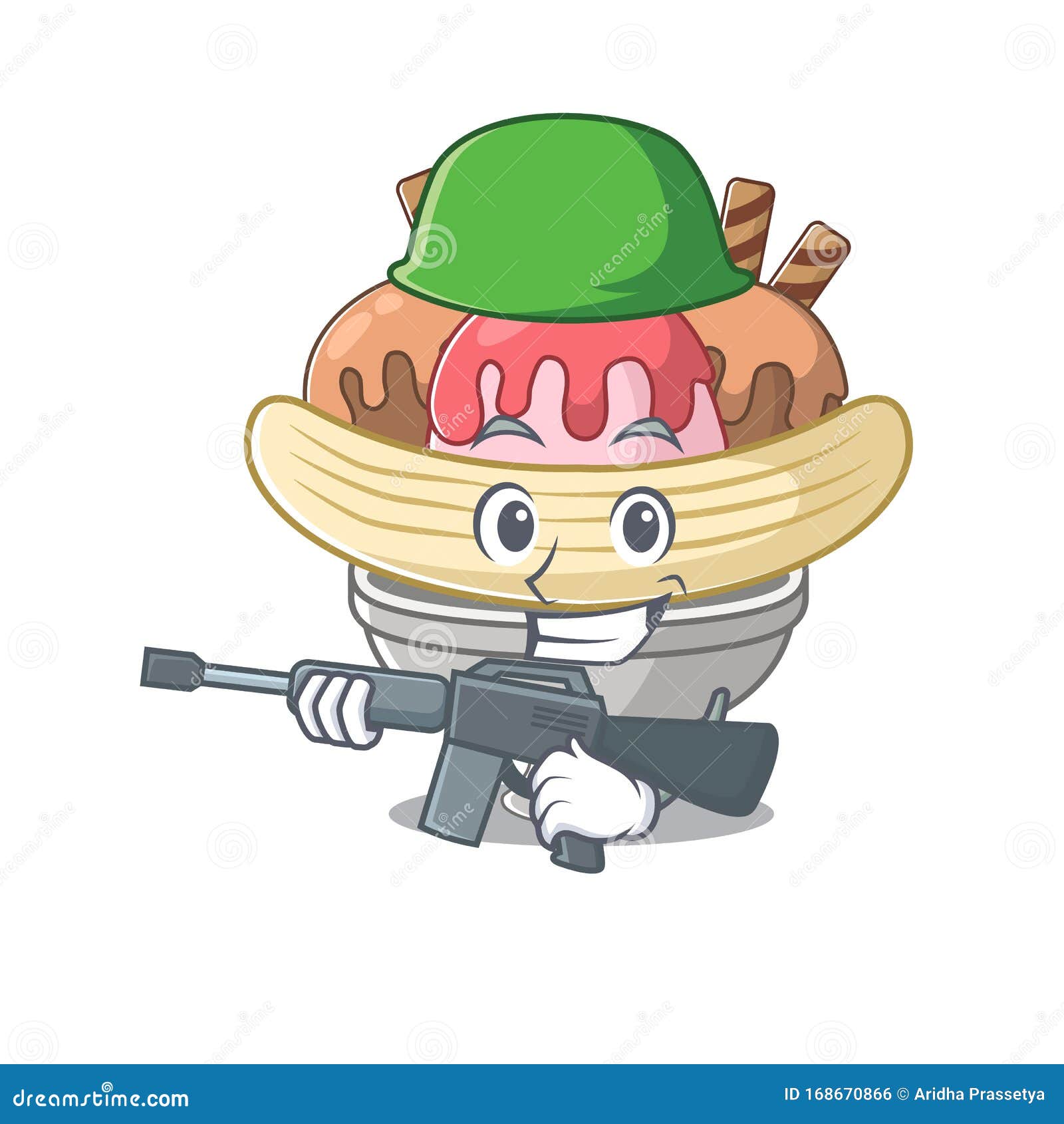 Um Charmoso Filme De Cartoon De Marshmallow De Banana-soldado Traz Uma  Máquina De Armas Ilustração do Vetor - Ilustração de espingarda, jogo:  236630190
