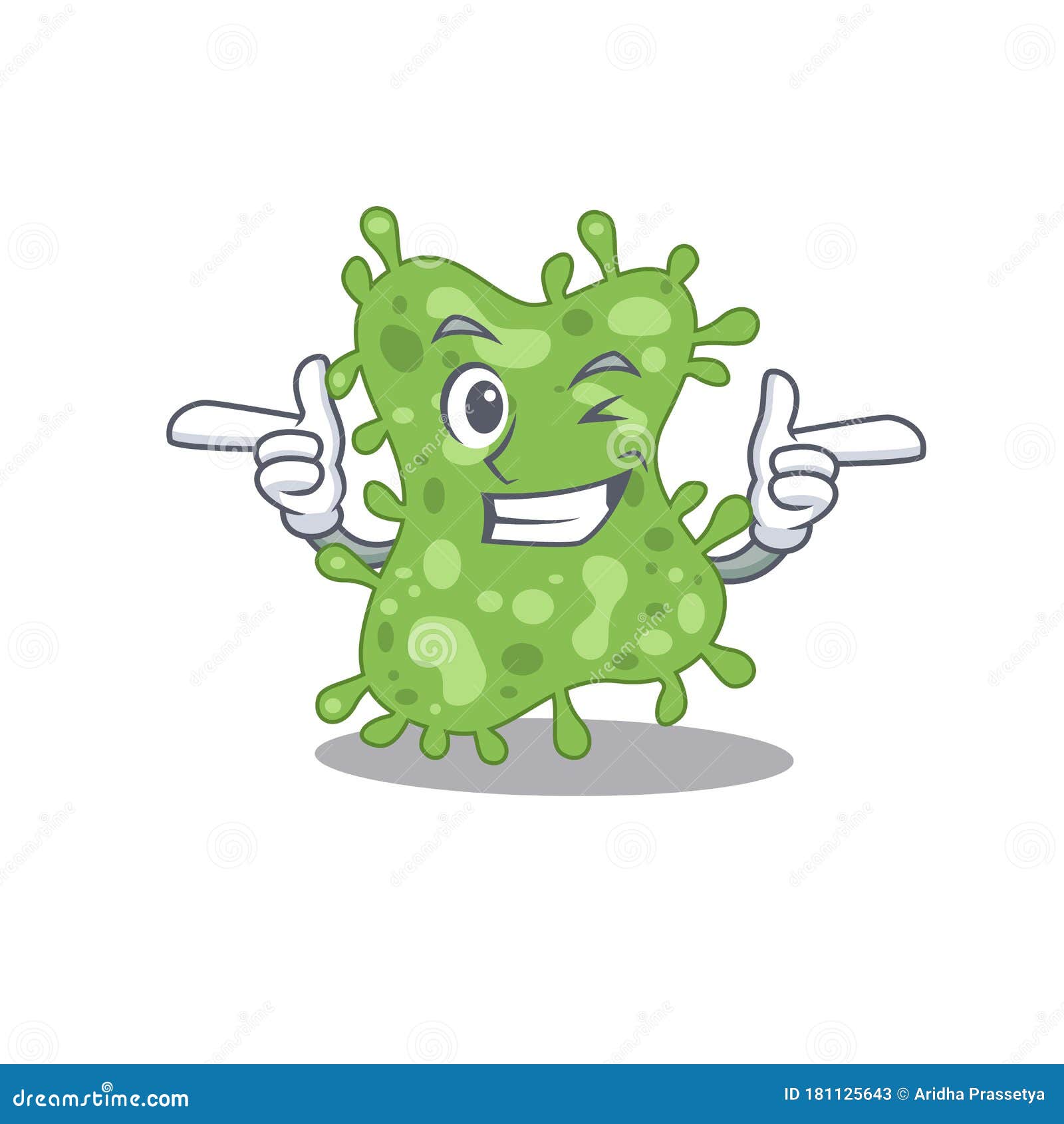 cartoon  concept of salmonella enterica with funny wink eye