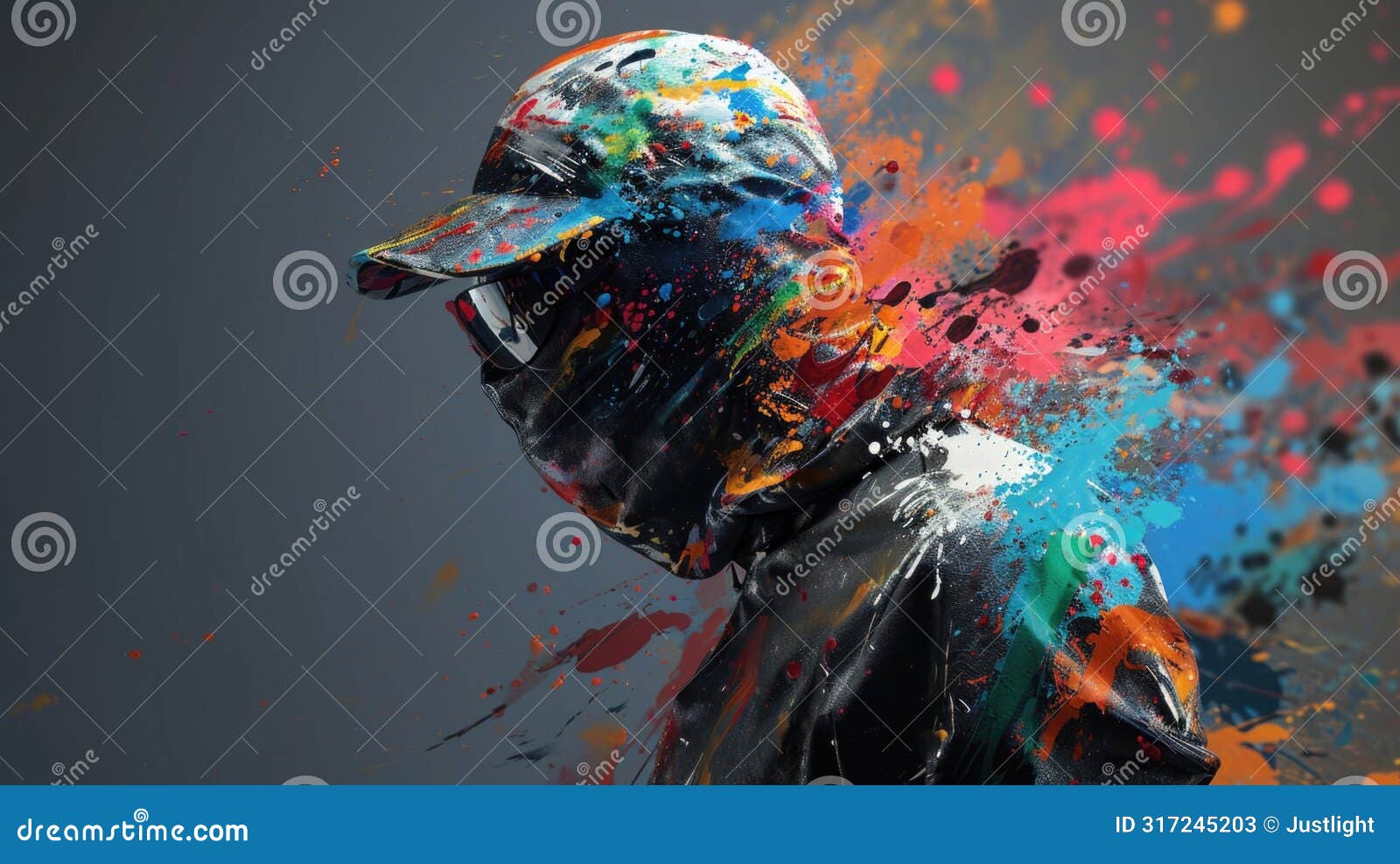 cartoon digital avatars of calligrapher an artistic avatar with a paintsplattered smock, using a combination of