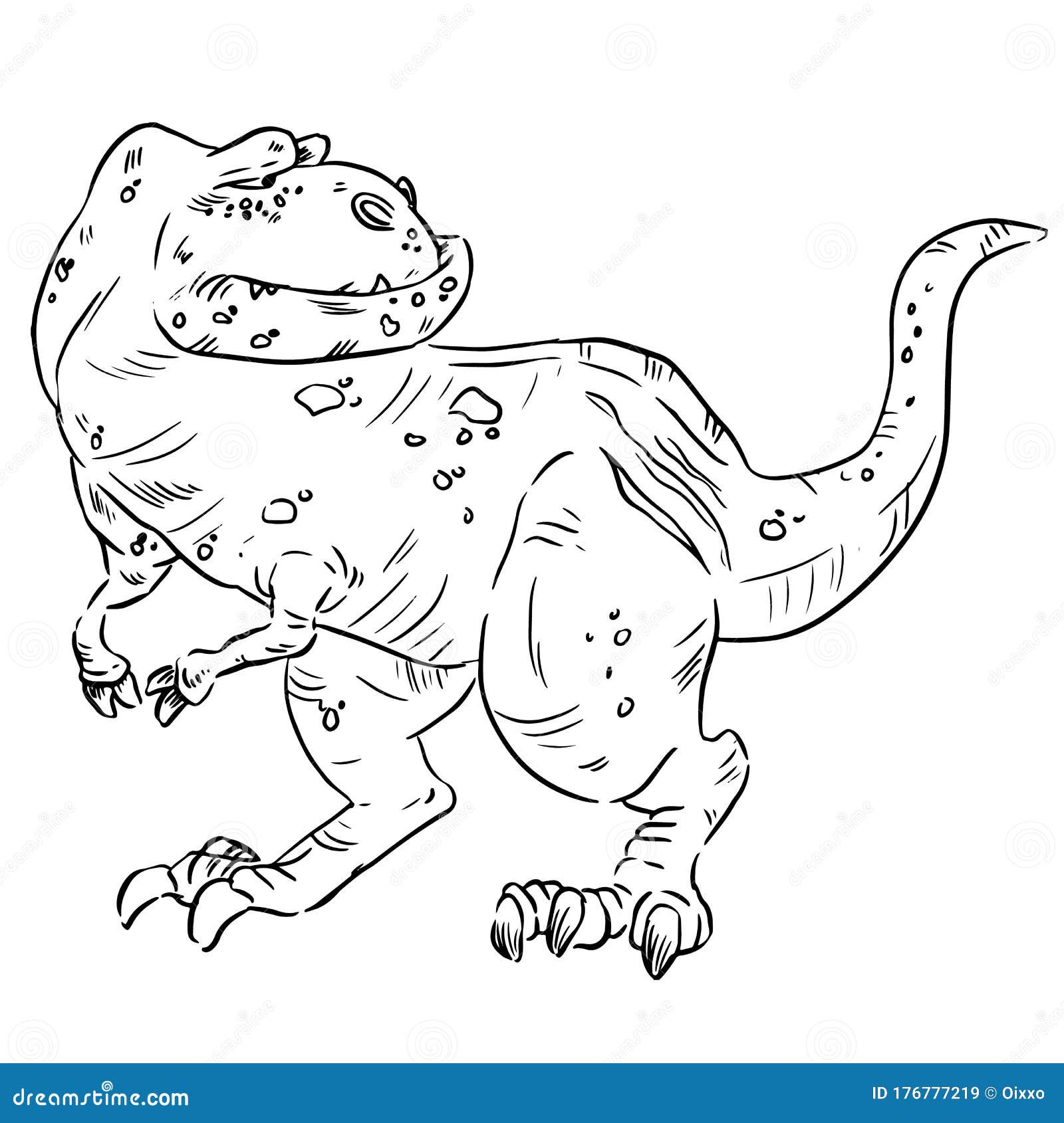 Cartoon Dinosaur Image. Sketch Image Of An Old Cute Comic Style T-Rex  Dinosaur. Tyrannosaurus Rex Dino Hand Drawn Illustrration Stock Vector -  Illustration Of Character, Predator: 176777219