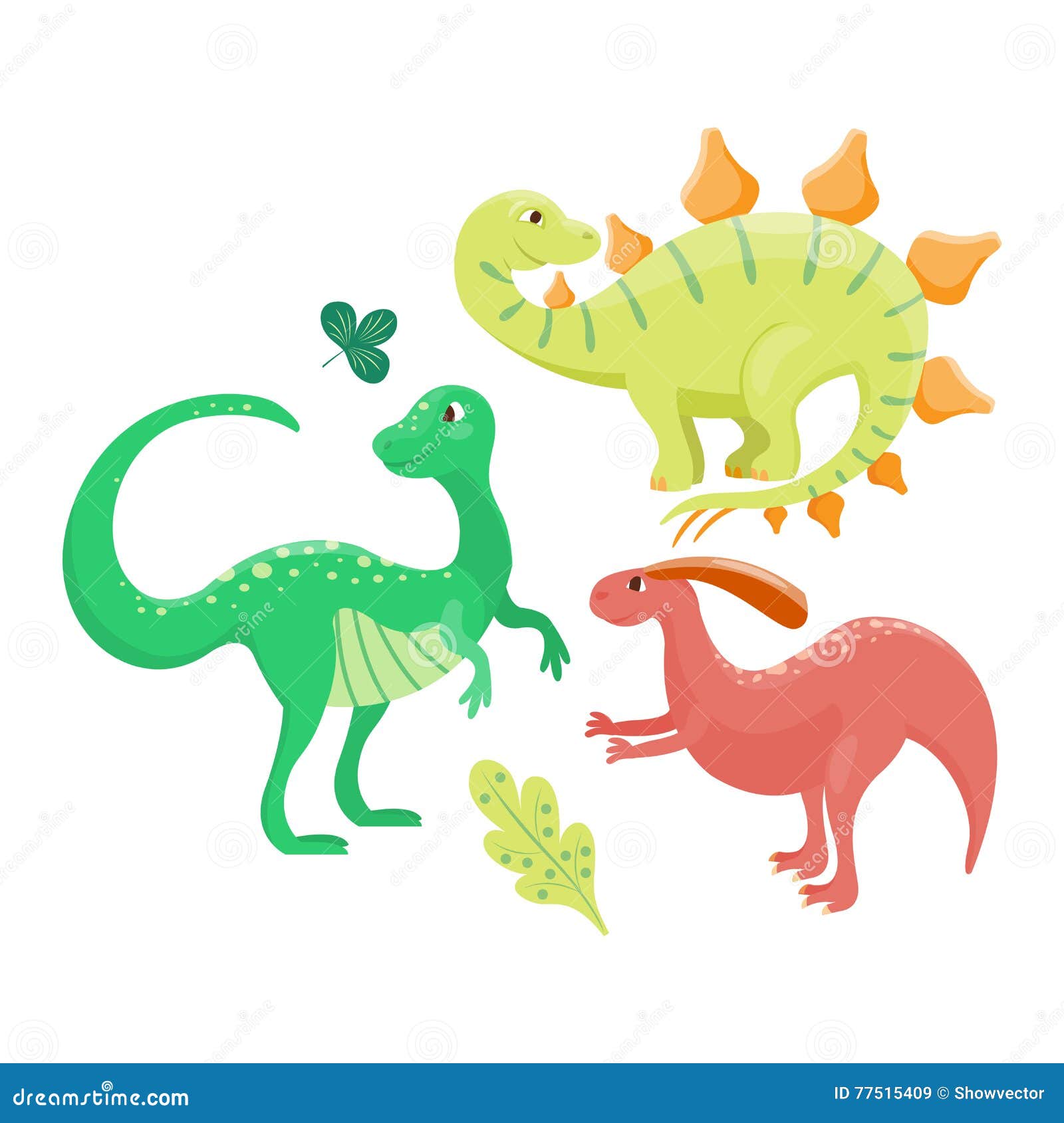 Cartoon Dinosaur Vector Illustration. Stock Vector - Illustration of ...