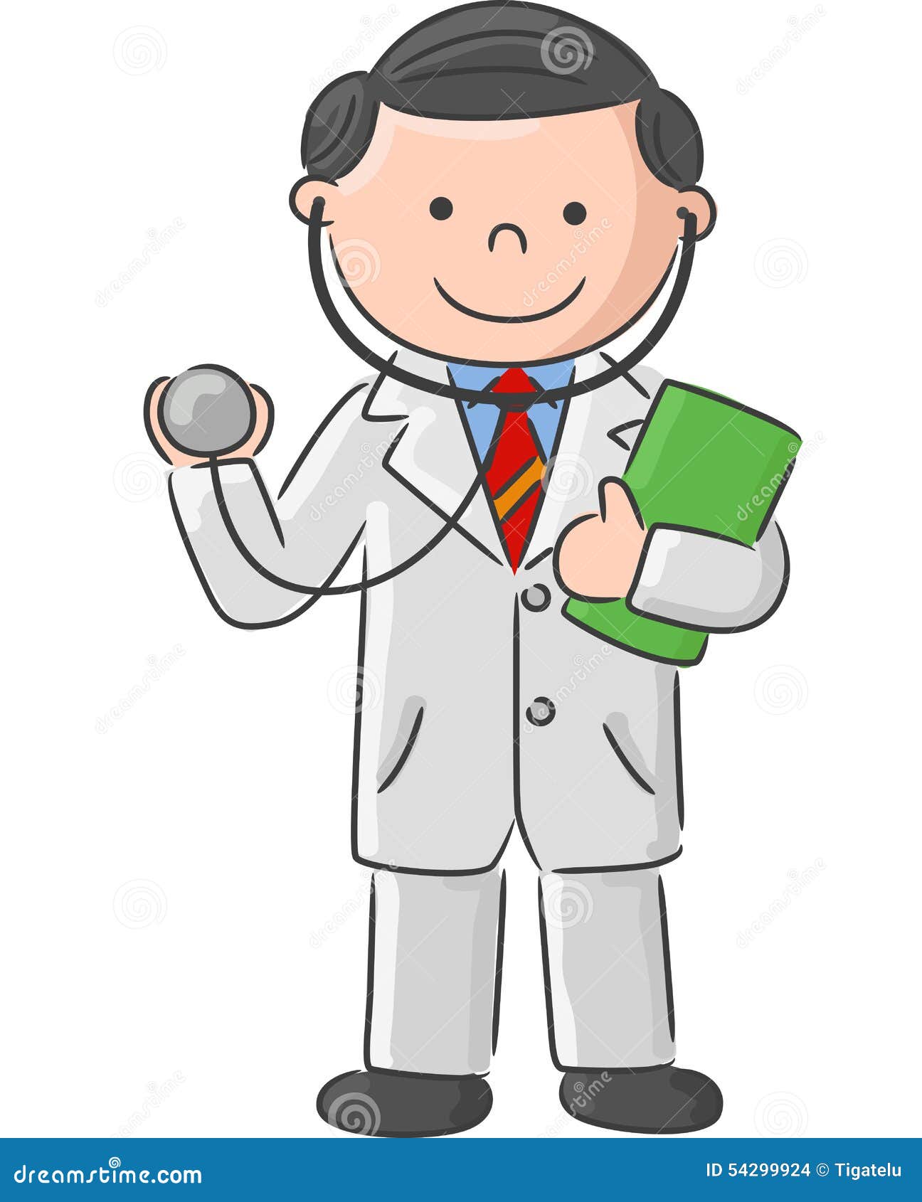 Cartoon Doctor Holding Blank Sign and Stethoscope Stock Vector -  Illustration of smile, symbol: 54299924