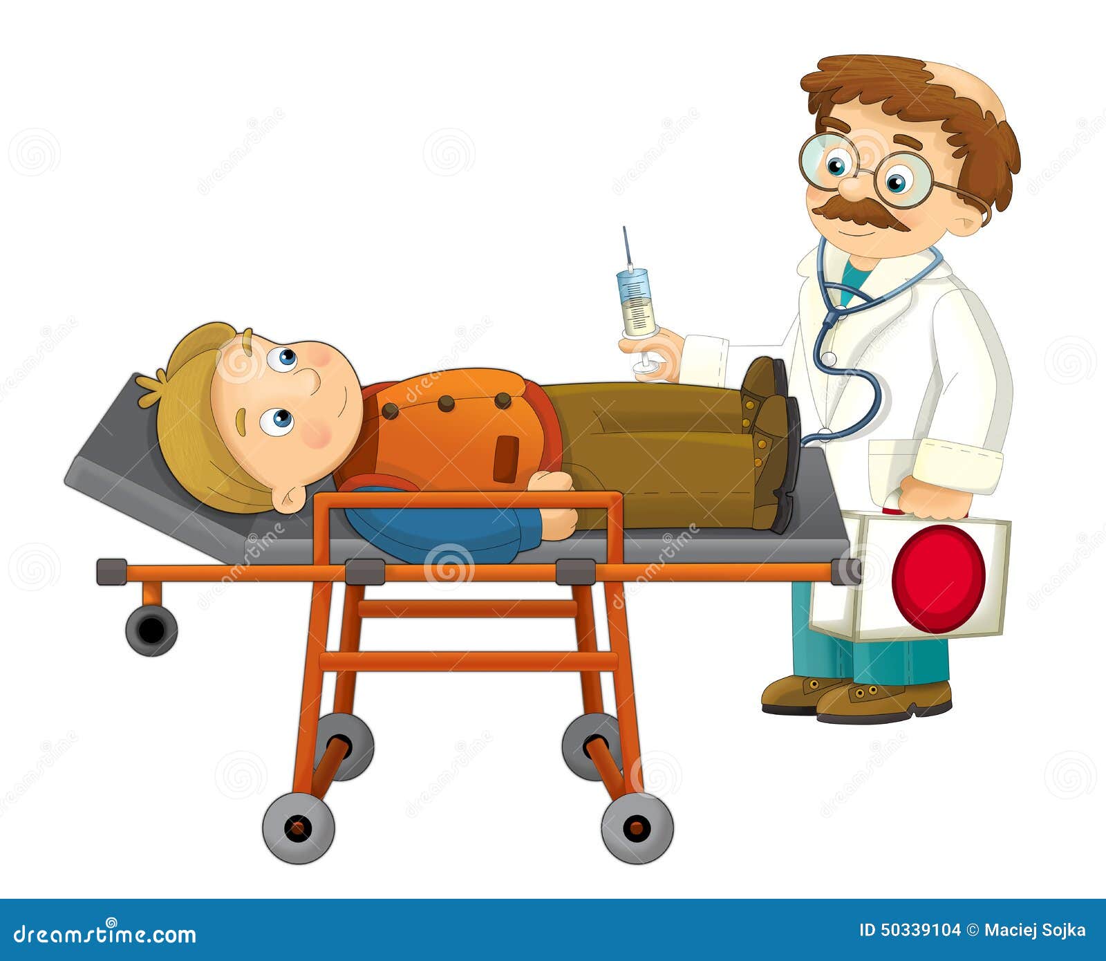 Cartoon Doctor and Patient - Isolated Stock Illustration - Illustration of  caricature, anime: 50339104
