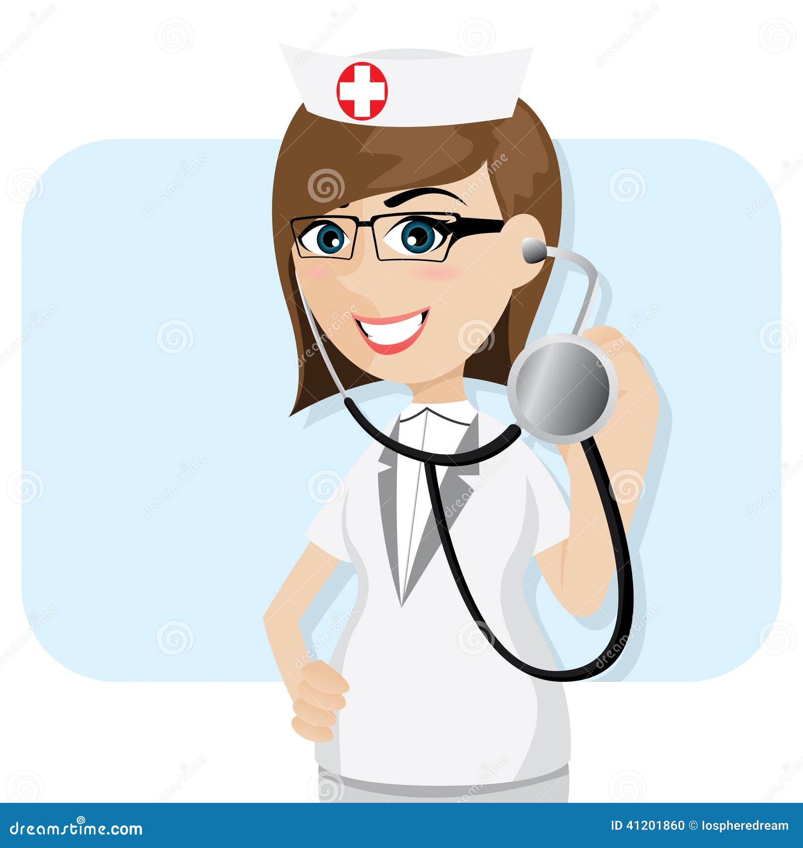 Cartoon Doctor with Stethoscope Stock Vector - Illustration of employee,  girl: 41201860