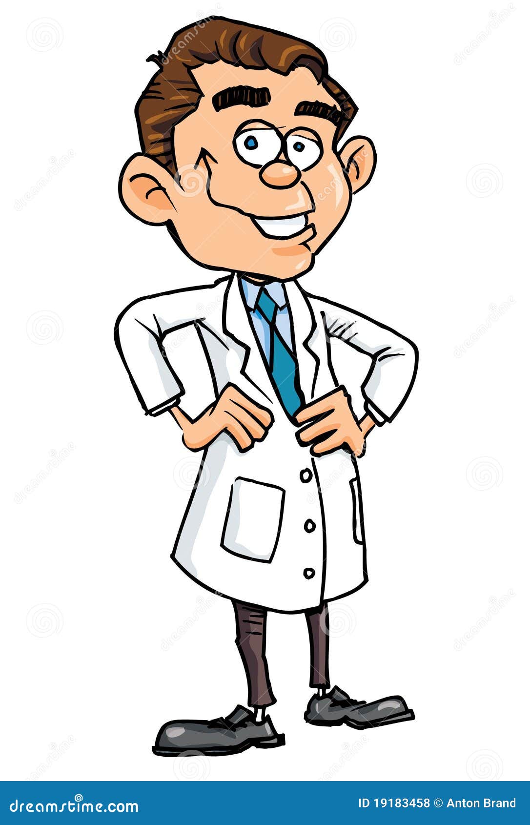 Cartoon Doctor In White Coat Stock Vector - Illustration of physician