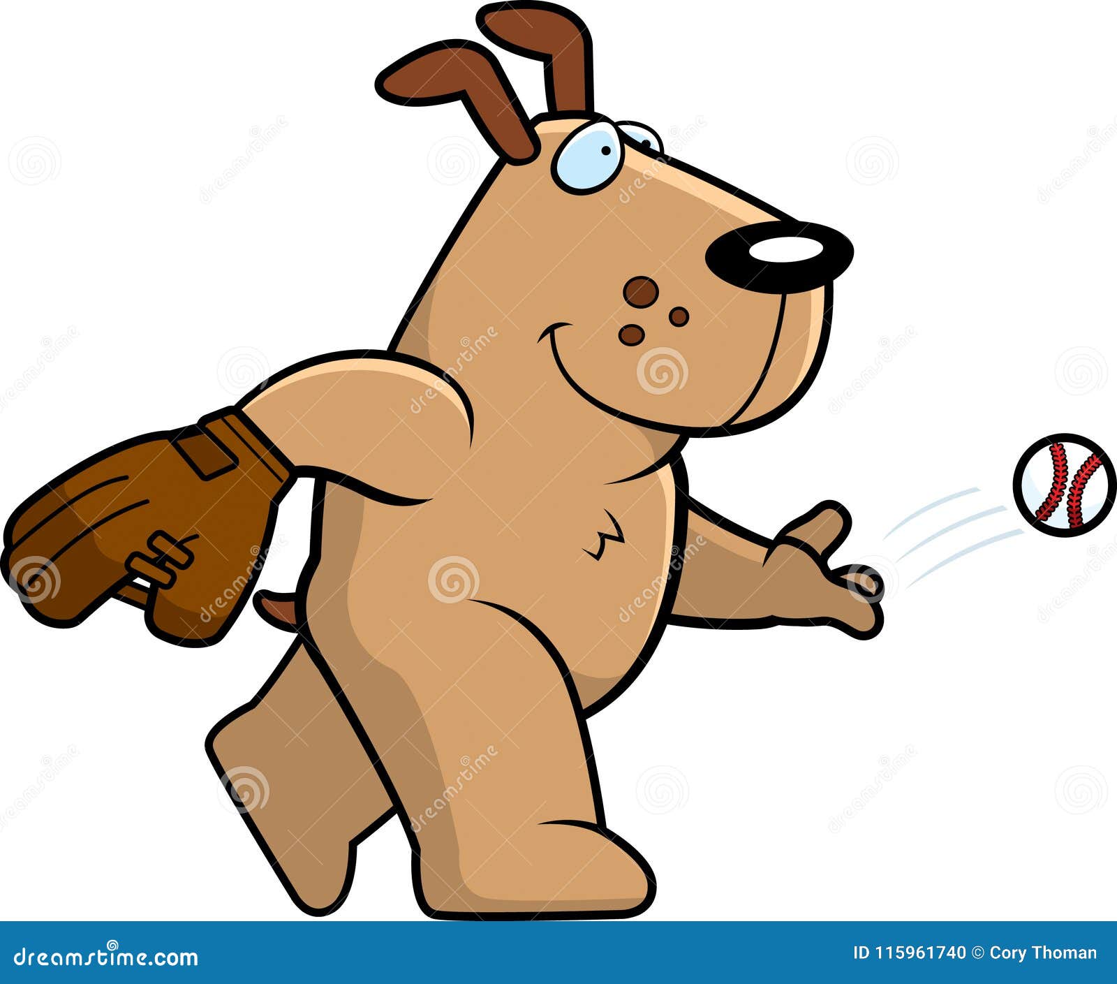 Cartoon Dog Baseball stock vector. Illustration of mitt 115961740