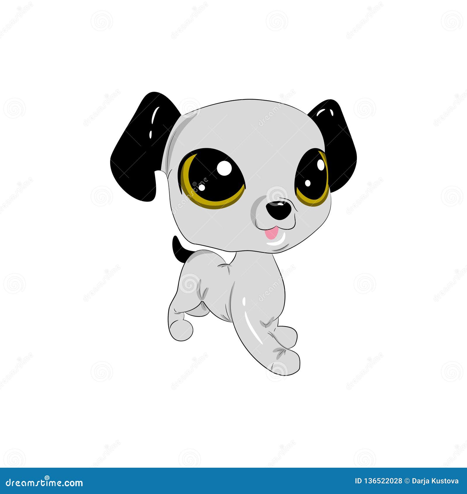 Cartoon Dog. Beautiful Puppy with Big Eyes Stock Vector - Illustration of  baby, cartoon: 136522028