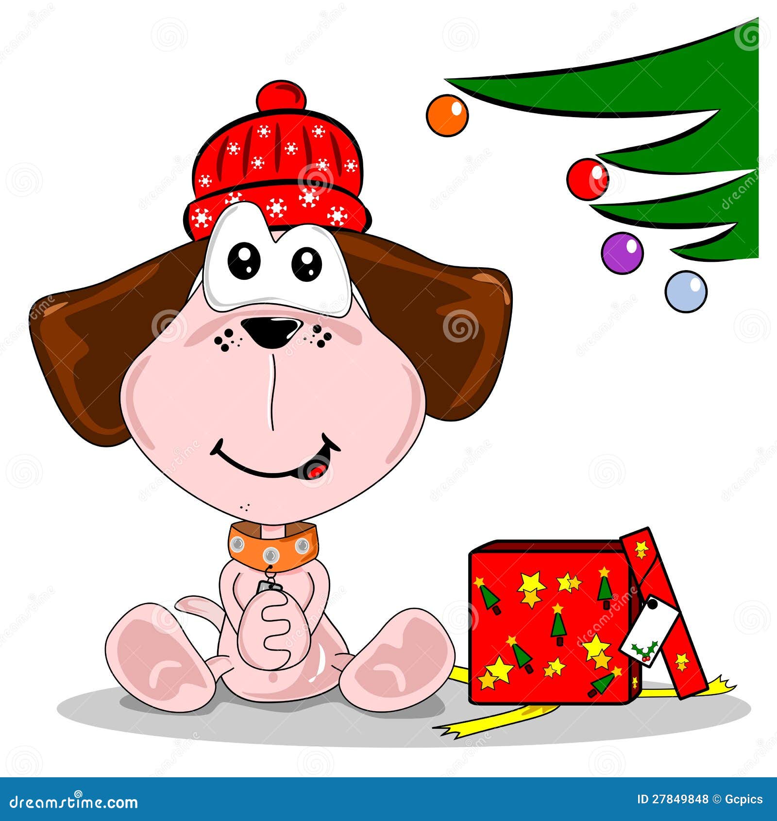 Cartoon Dog And Christmas Gift Royalty Free Stock Photos ...