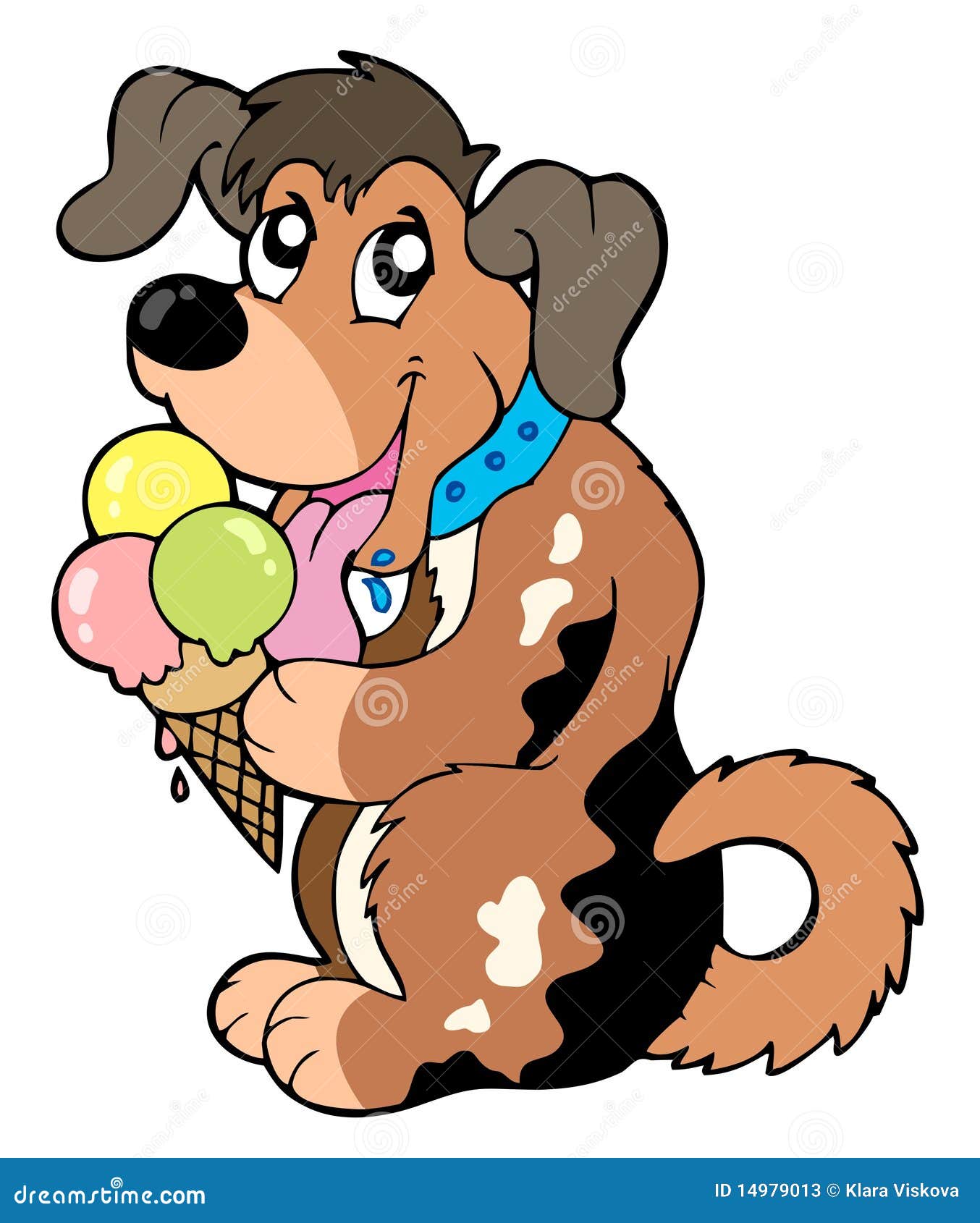 cartoon dog eating ice cream