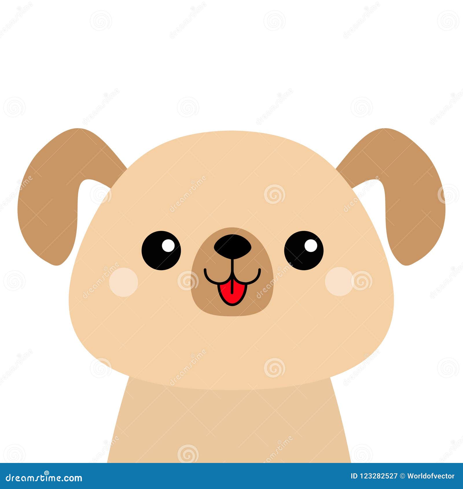Cartoon Dog Happy Head Face Silhouette. Cute Pooch Character. Kawaii  Animal. Funny Baby Puppy Stock Vector - Illustration of cartoon, beautiful:  123282527