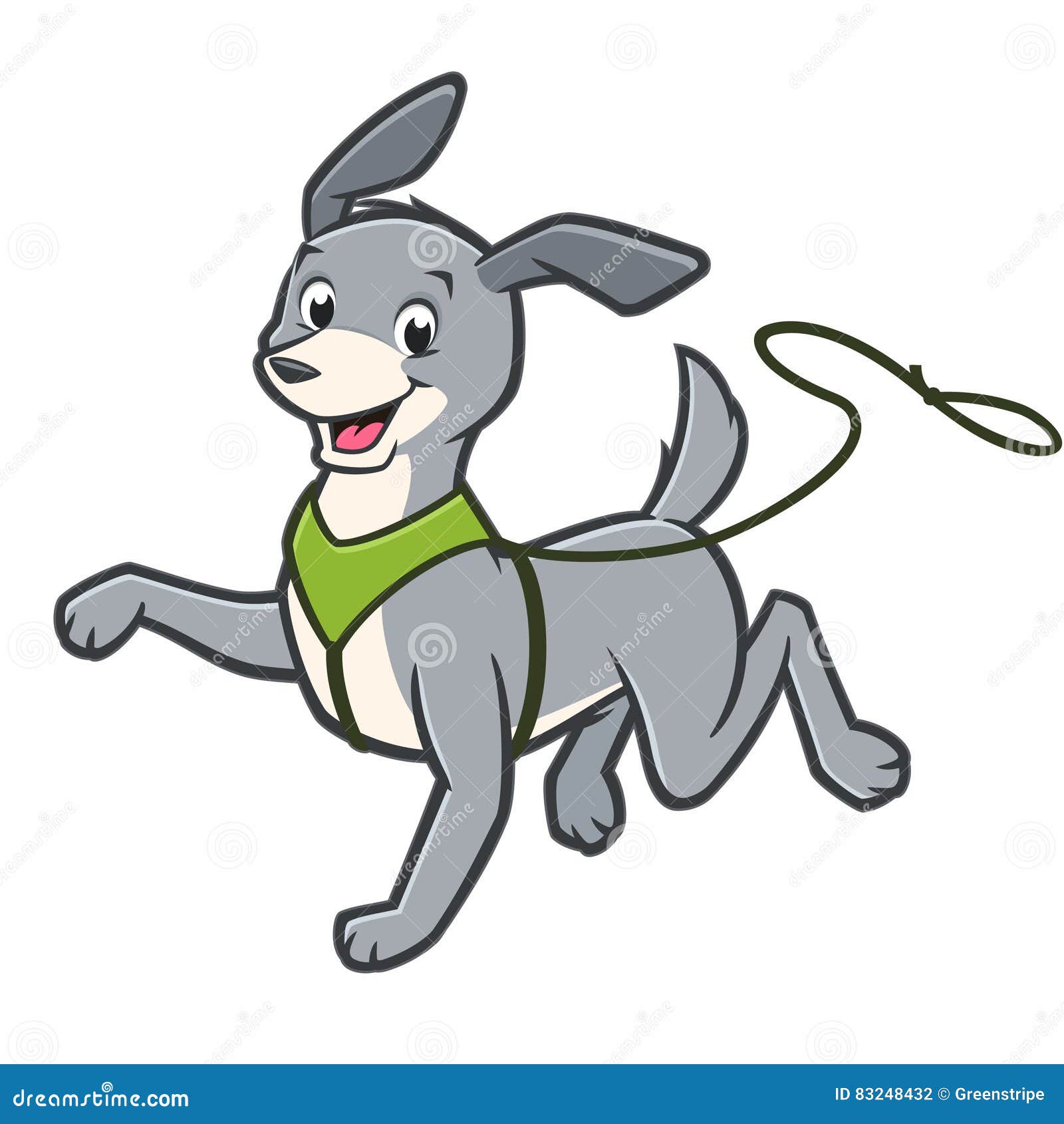 Cartoon Dog on Leash stock vector. Illustration of drawing 83248432