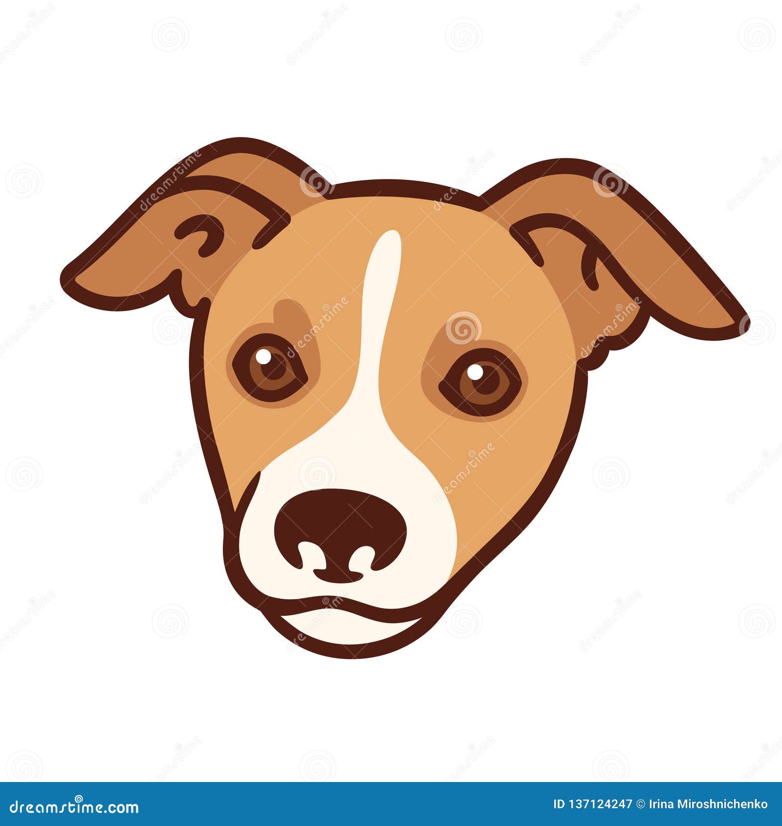 Cartoon dog portrait stock vector. Illustration of character - 137124247