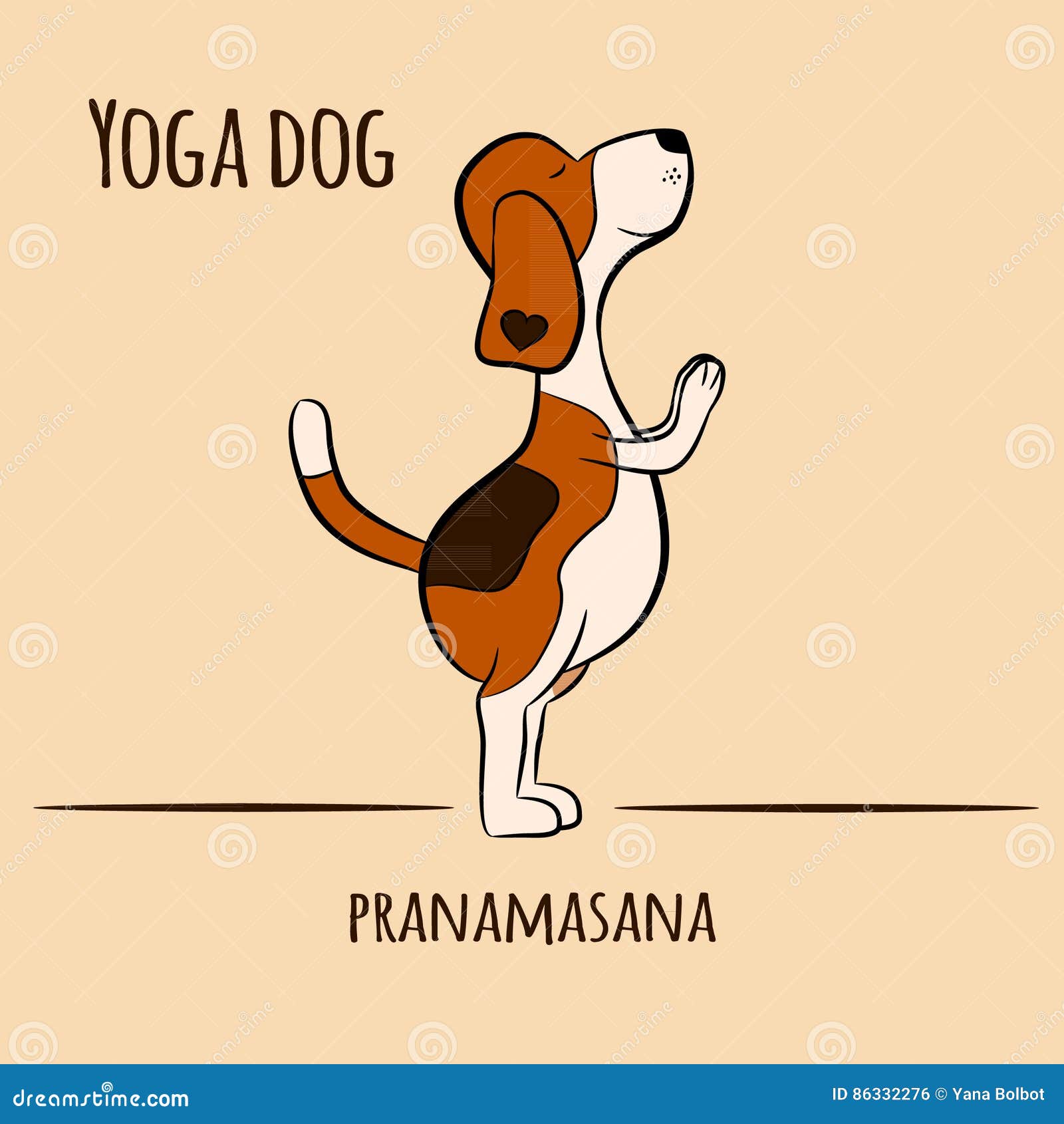 Cartoon Dog Shows Yoga Pose Pranamasana Stock Vector - Illustration of  animal, peaceful: 86332276