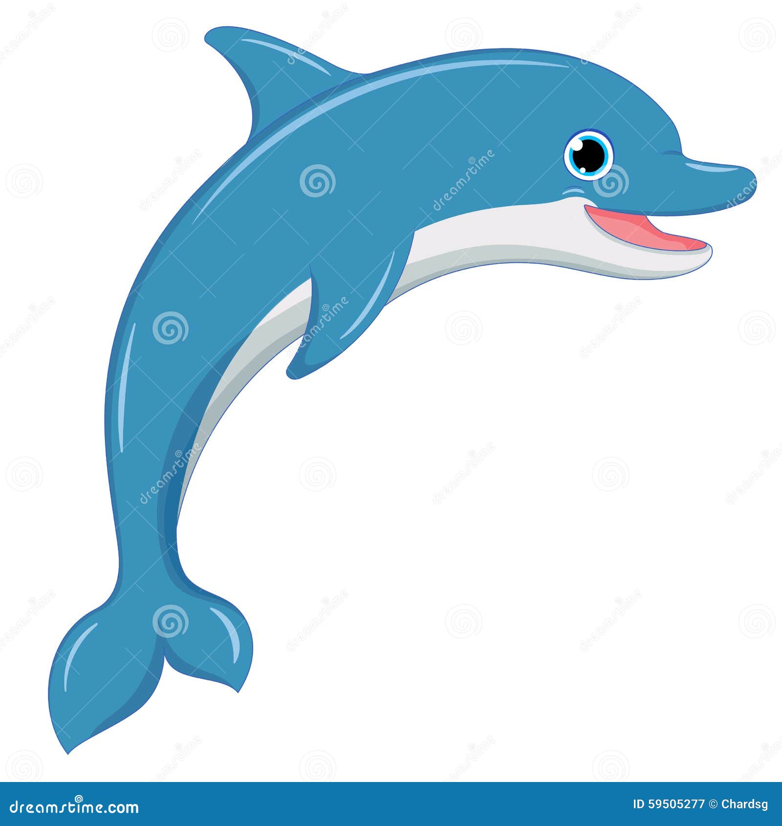 Cartoon dolphin stock vector. Illustration of happy, jump - 59505277