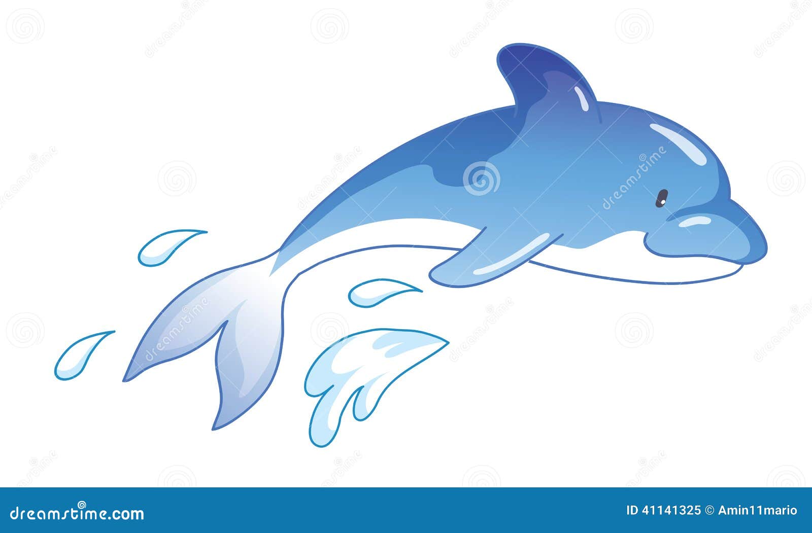 Cartoon Dolphin Jumping Out of Water Stock Illustration - Illustration of  marine, skip: 41141325