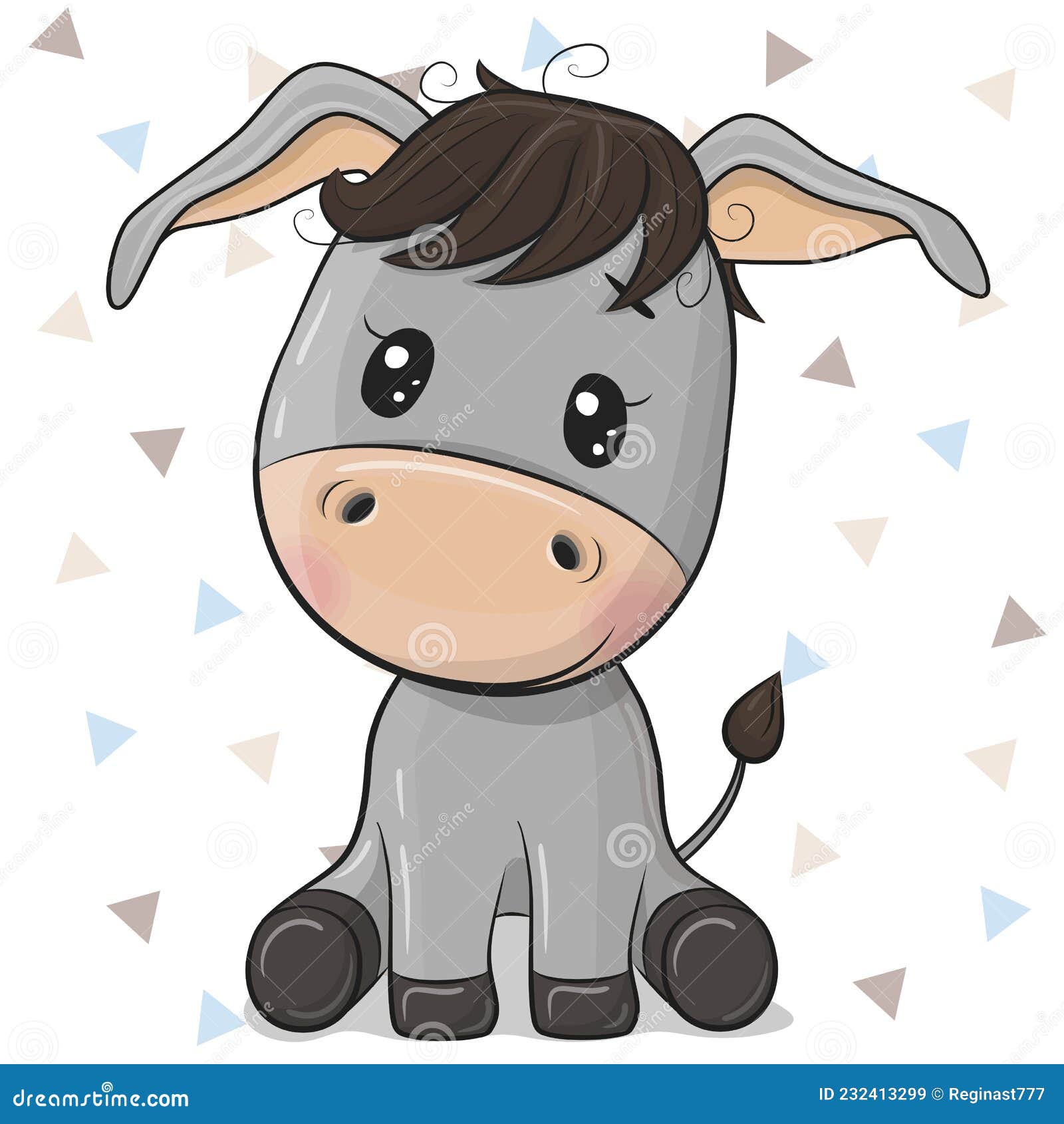 Cartoon Donkey Isolated on a White Background Stock Vector