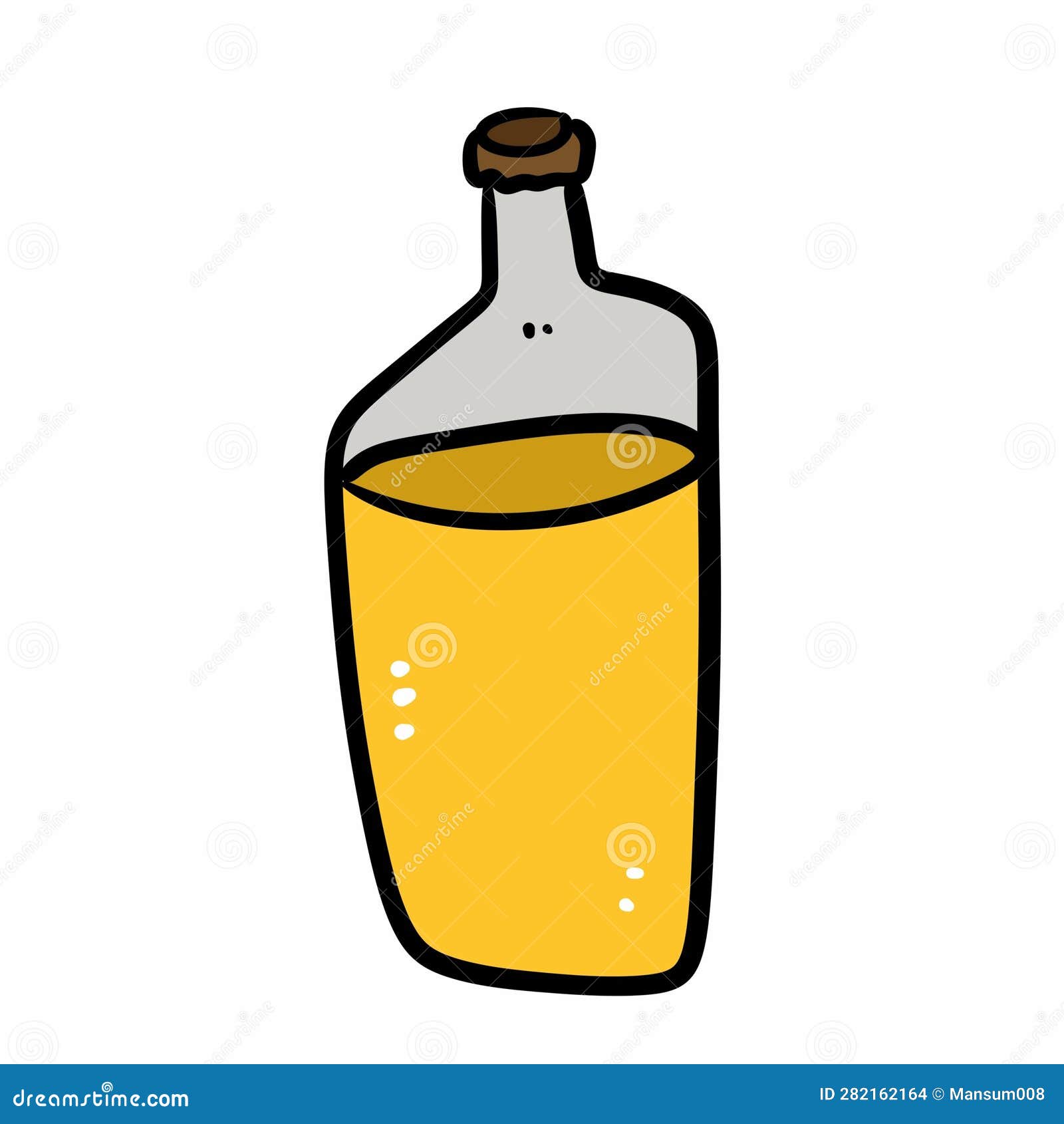 Cartoon Doodle Beer Bottle on White Background Stock Illustration Illustration of doodle, cold