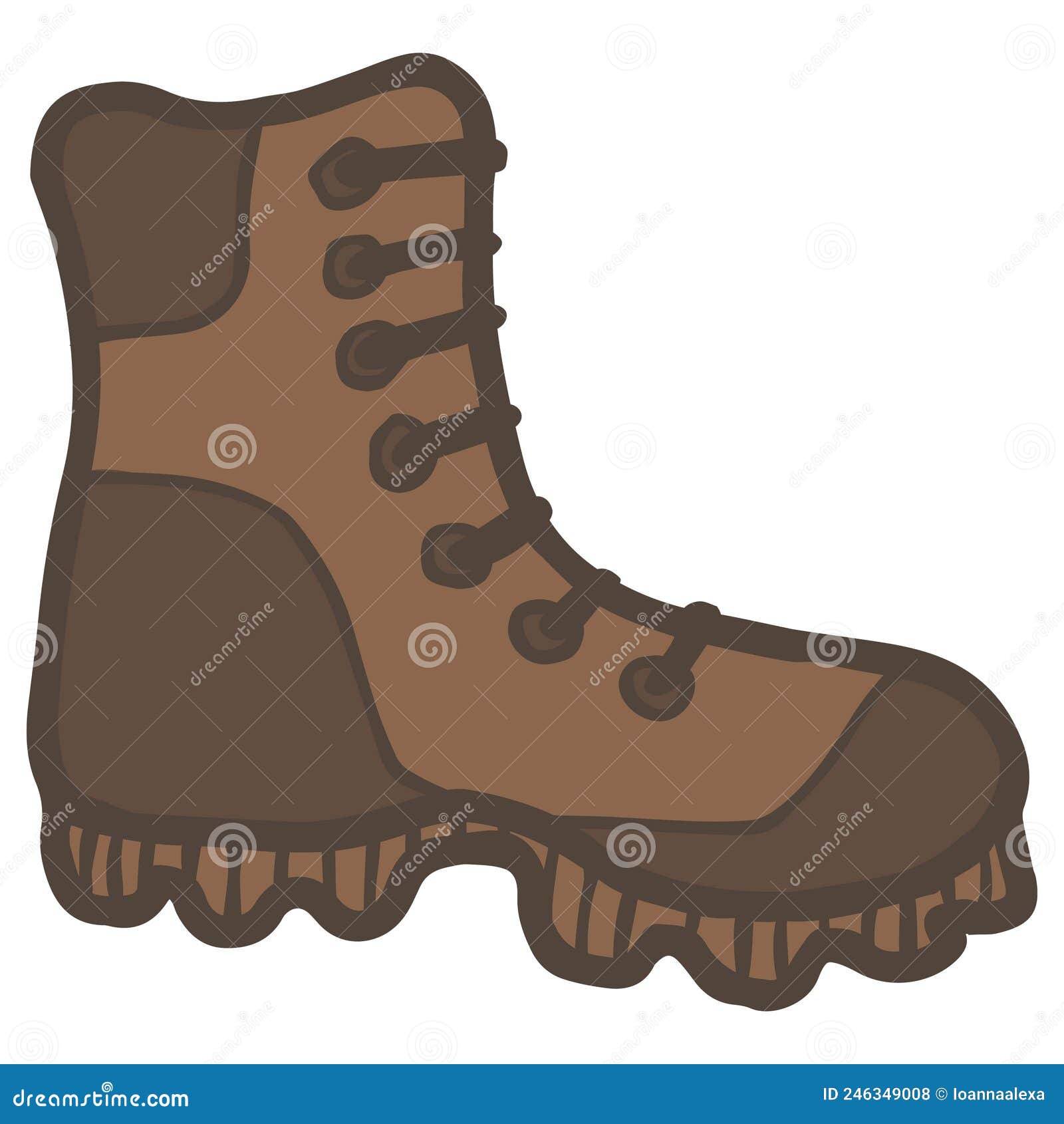 Cartoon Doodle of a Brown Hiking Boot Stock Vector - Illustration of icon,  fashion: 246349008