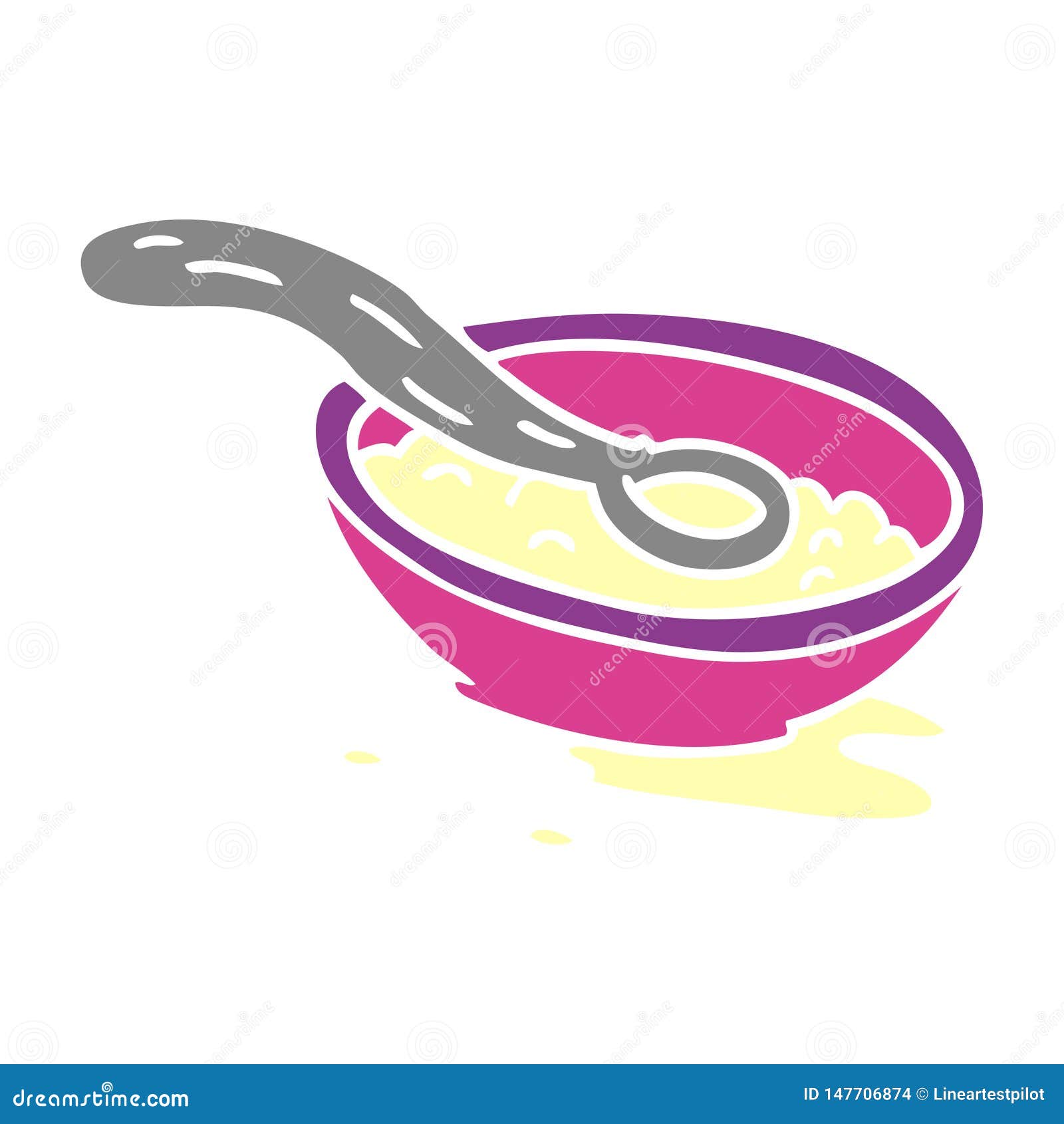 Cartoon Doodle of a Cereal Bowl Stock Vector Illustration of health