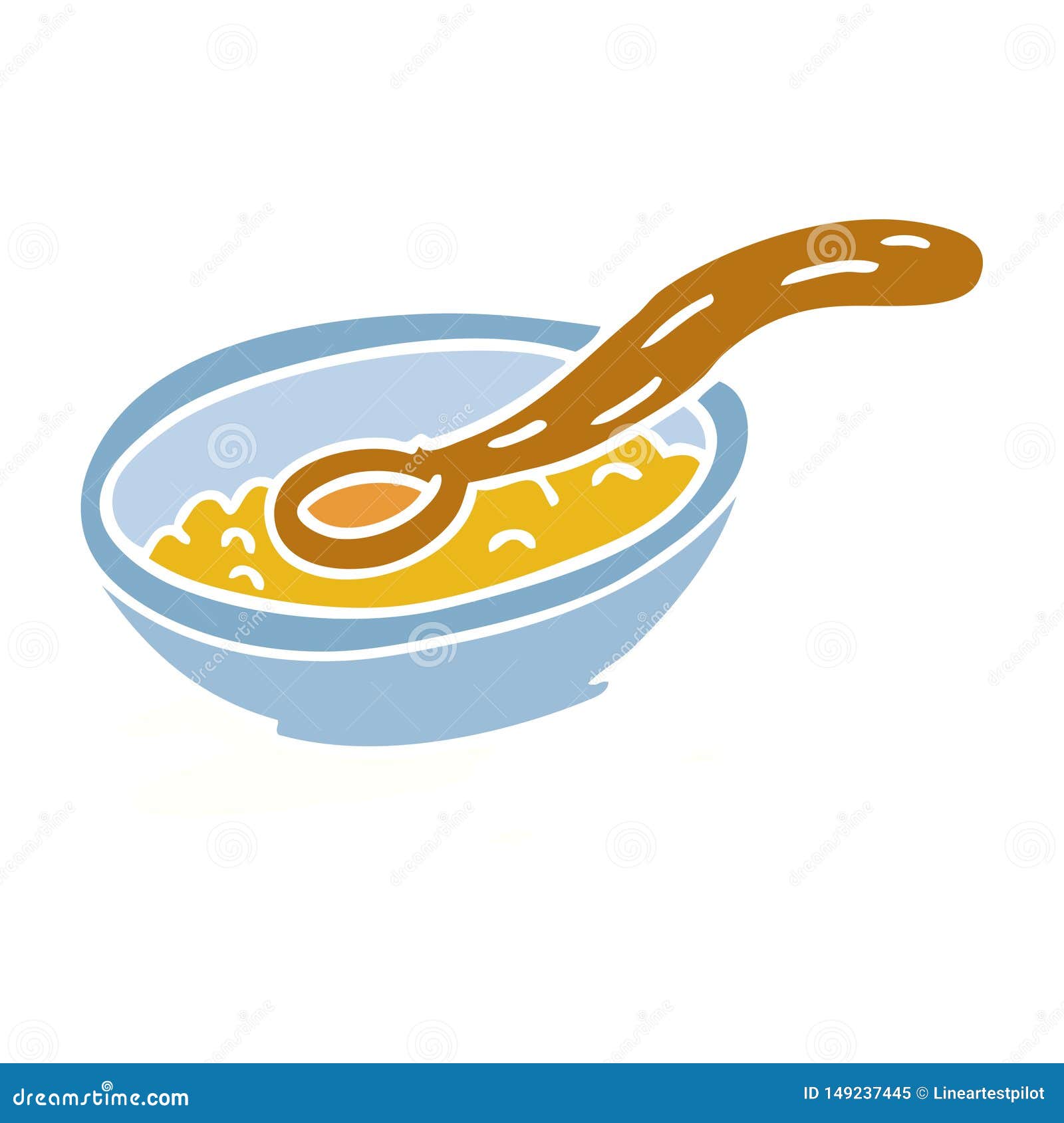 Cartoon Doodle of a Cereal Bowl Stock Vector Illustration of doodle