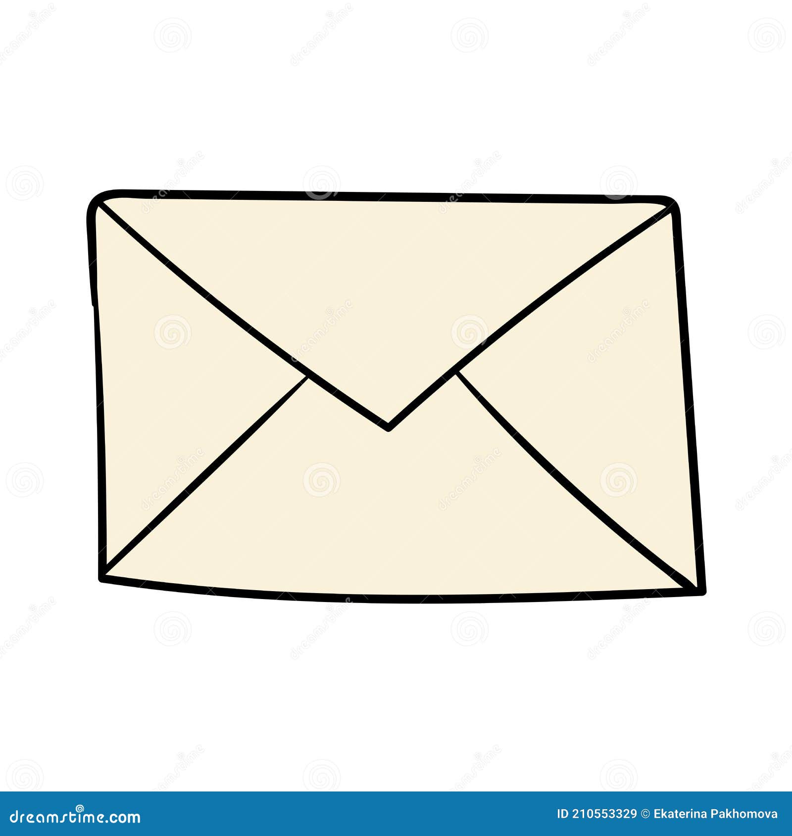 Cartoon Doodle Linear Mail, Letter Isolated Stock Vector - Illustration of  doodle, business: 210553329