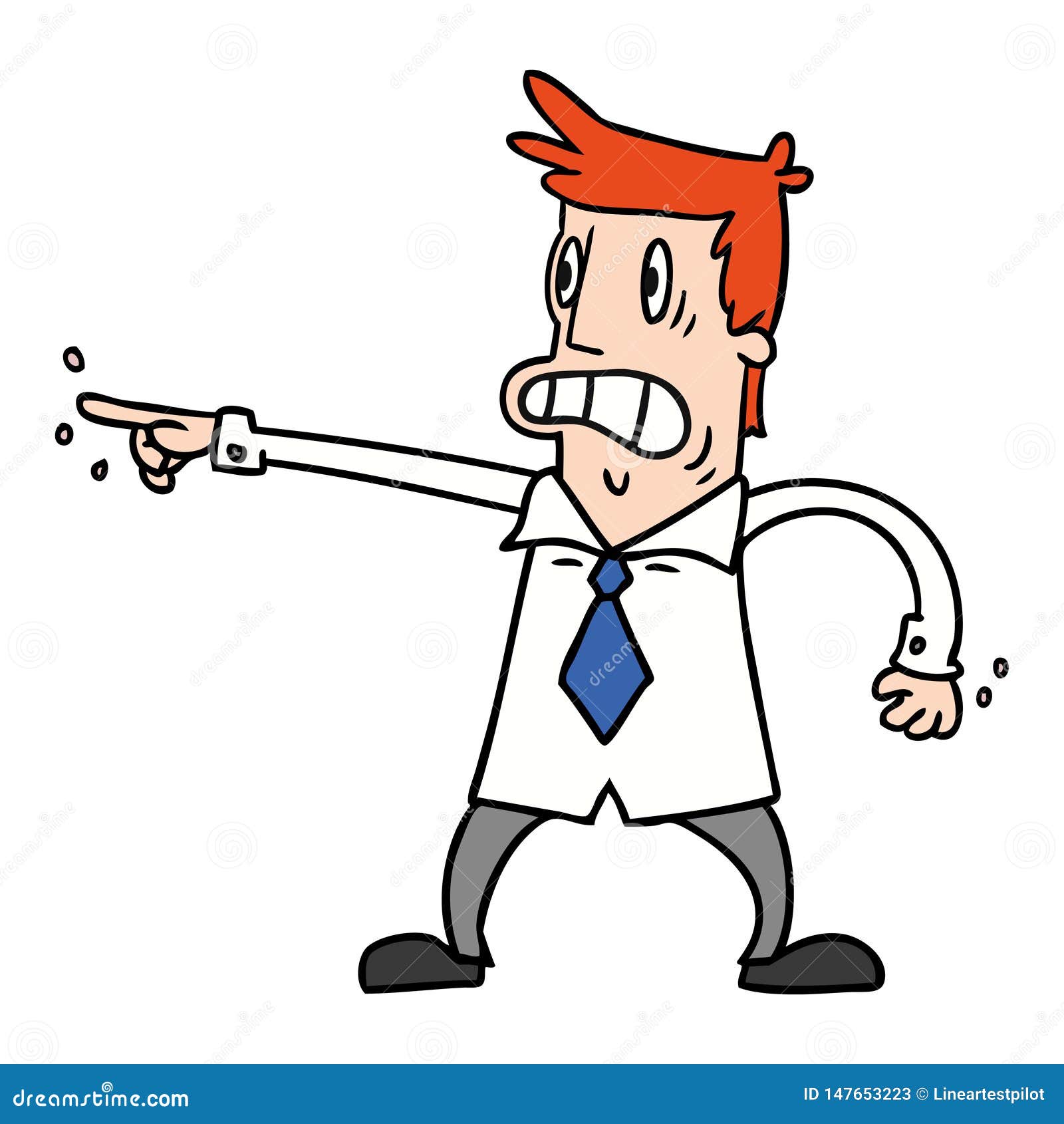 Cartoon Doodle Man Pointing Looking Worried Stock Vector - Illustration of  cartoon, suit: 147653223