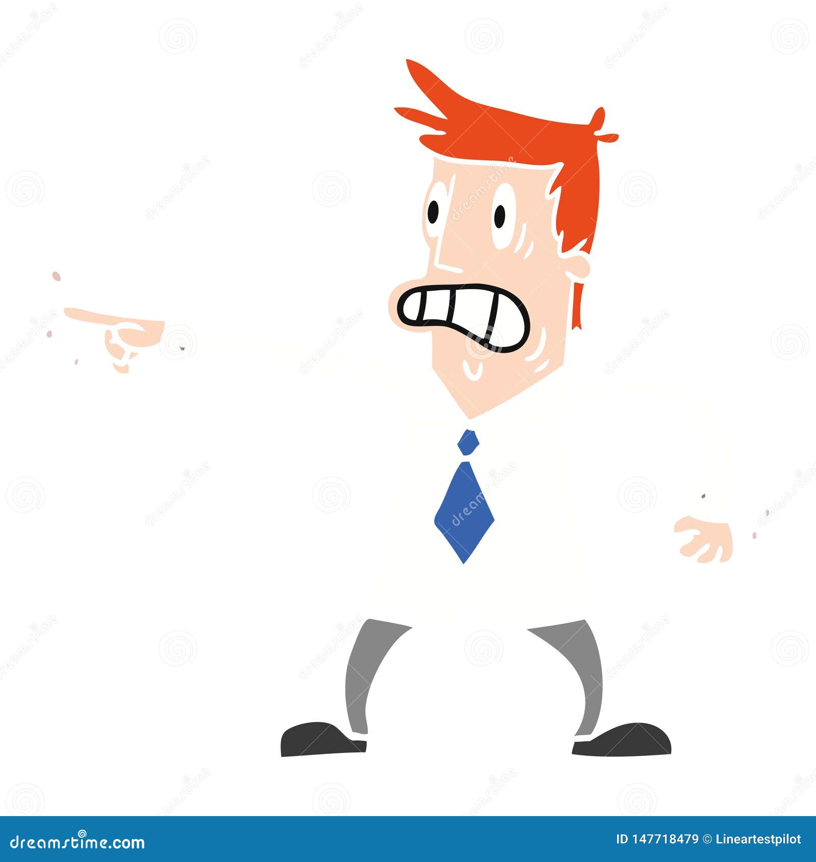 Cartoon Doodle Man Pointing Looking Worried Stock Vector - Illustration of  artwork, business: 147718479