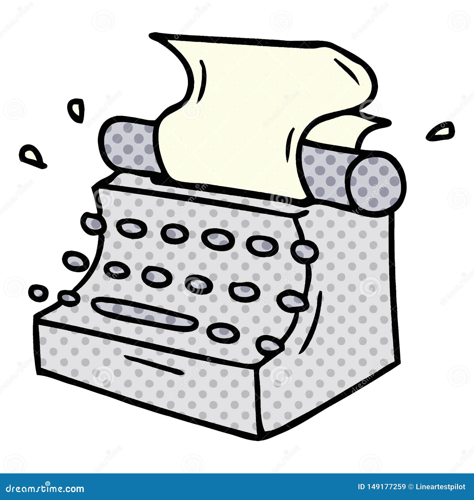 Cartoon Doodle of Old School Typewriter Stock Vector - Illustration of  typewriter, doodle: 149177259