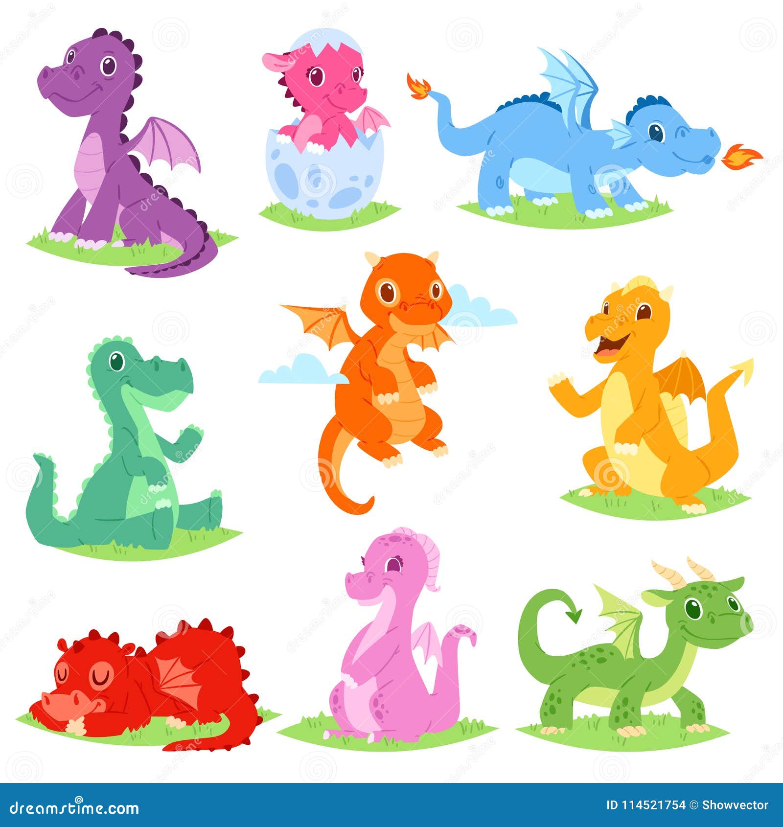 Cartoon Dragon Vector Cute Dragonfly or Baby Dinosaur Illustration Set of  Dino Characters from from Kids Fairytale Stock Vector - Illustration of  animalistic, dragonfly: 114521754