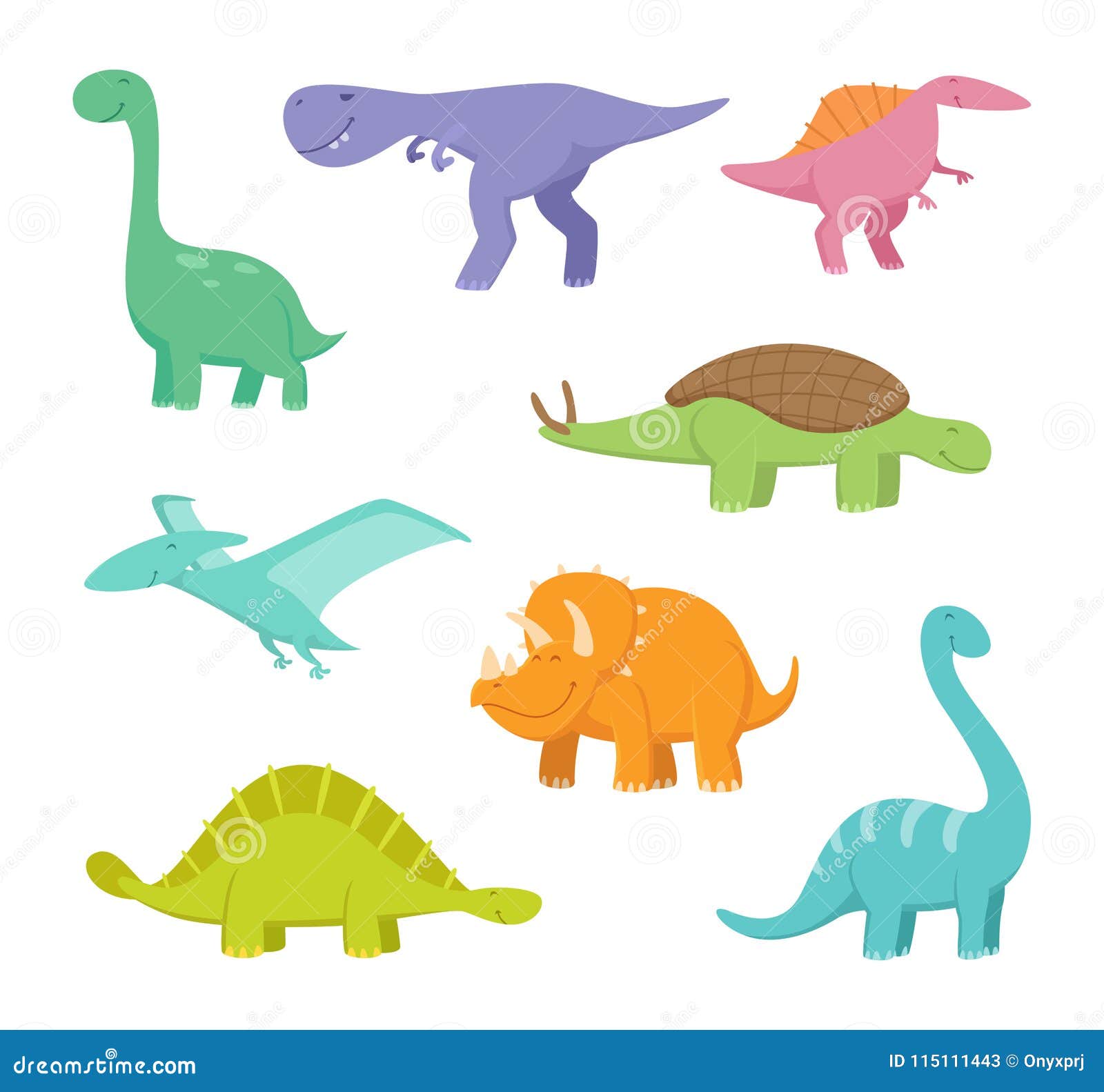 Cartoon Dragons and Dinosaurs Stock Vector - Illustration of design ...