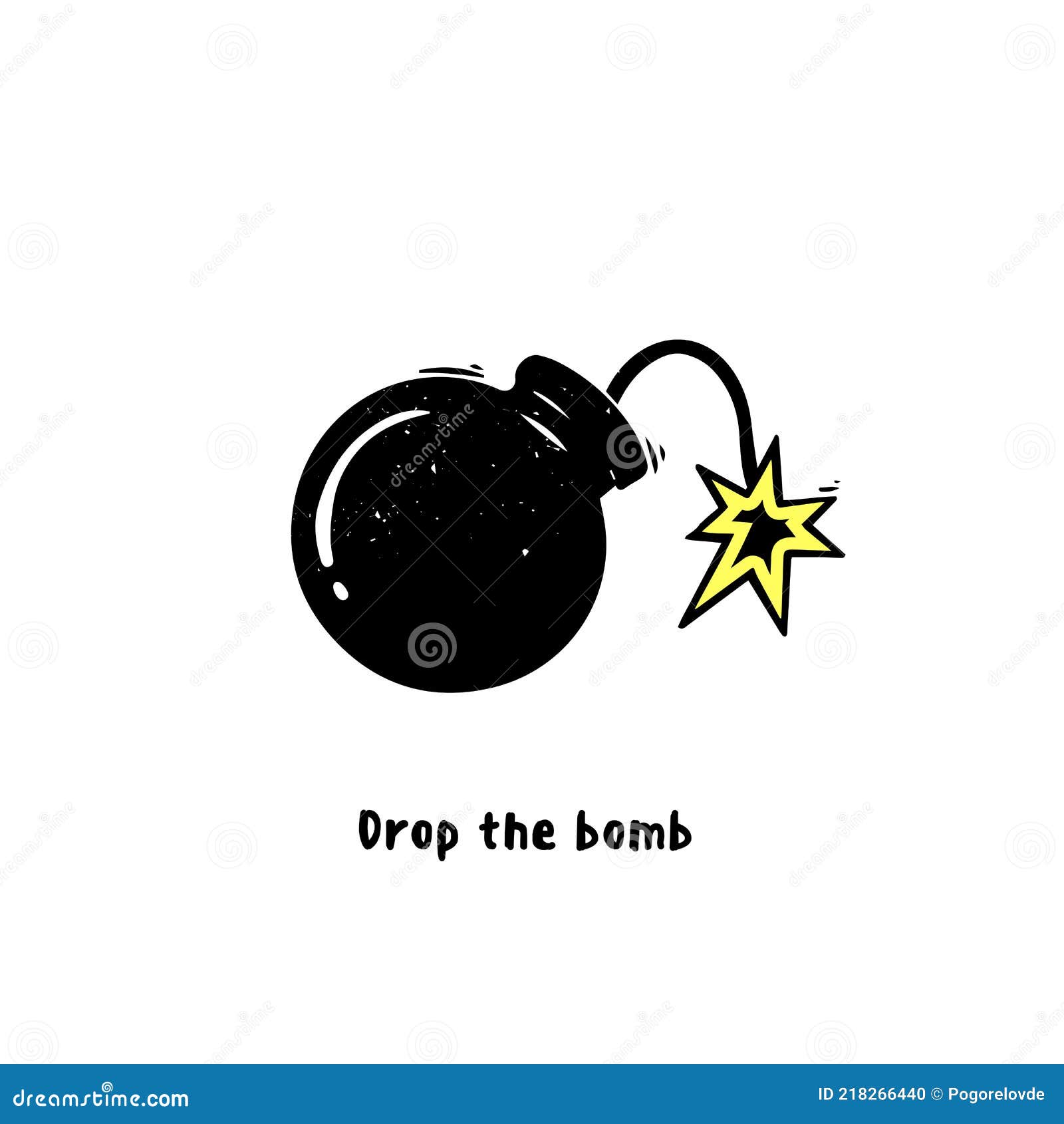 Cartoon Drawing of a Bomb with a Wick Stock Vector - Illustration of flat, design: 218266440