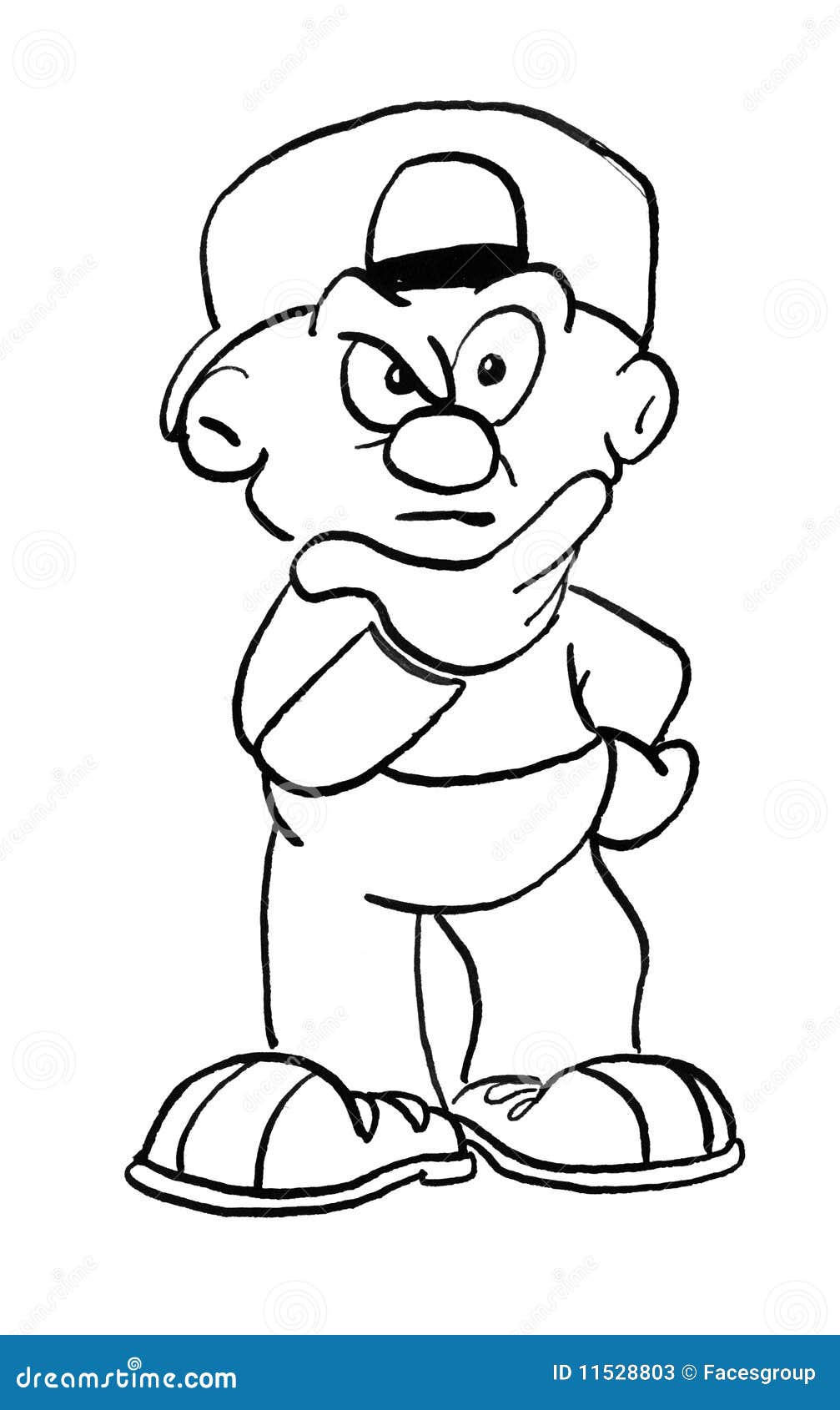 Cartoon Drawing of a Boy Wearing a Cap Stock Illustration ...