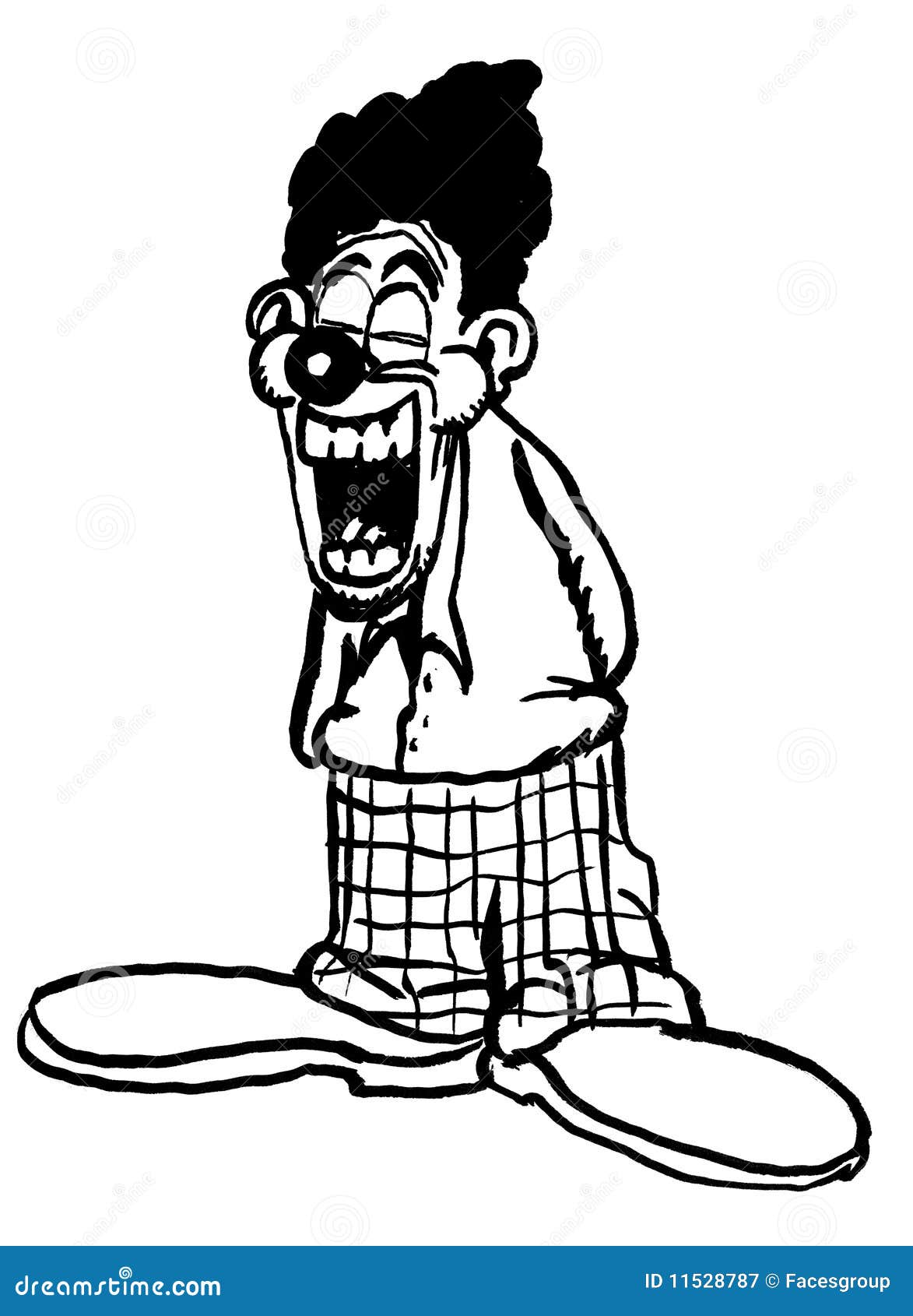 cartoon drawing of a stupid clown