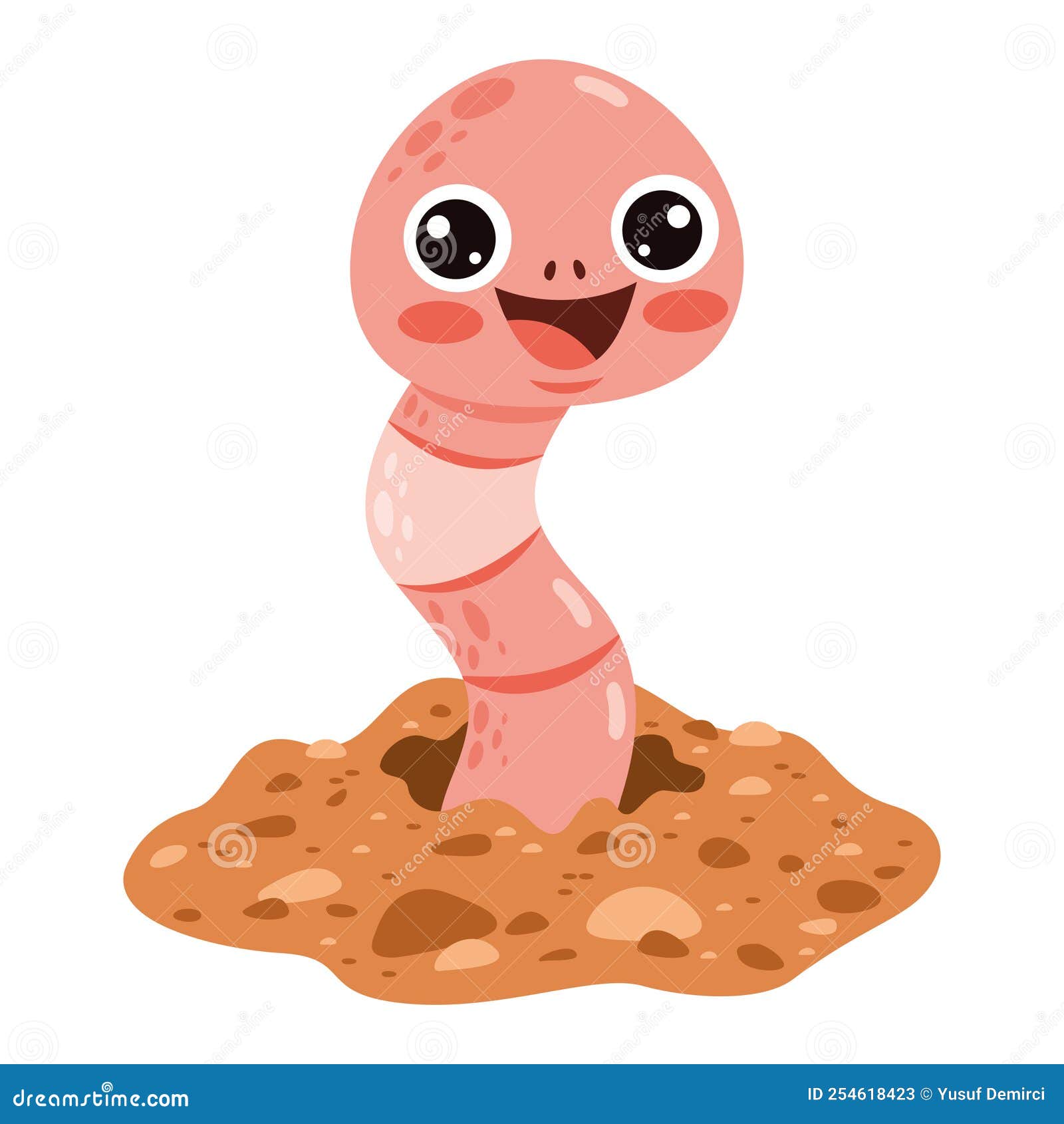 Cartoon Drawing of a Worm stock vector. Illustration of soil 254618423