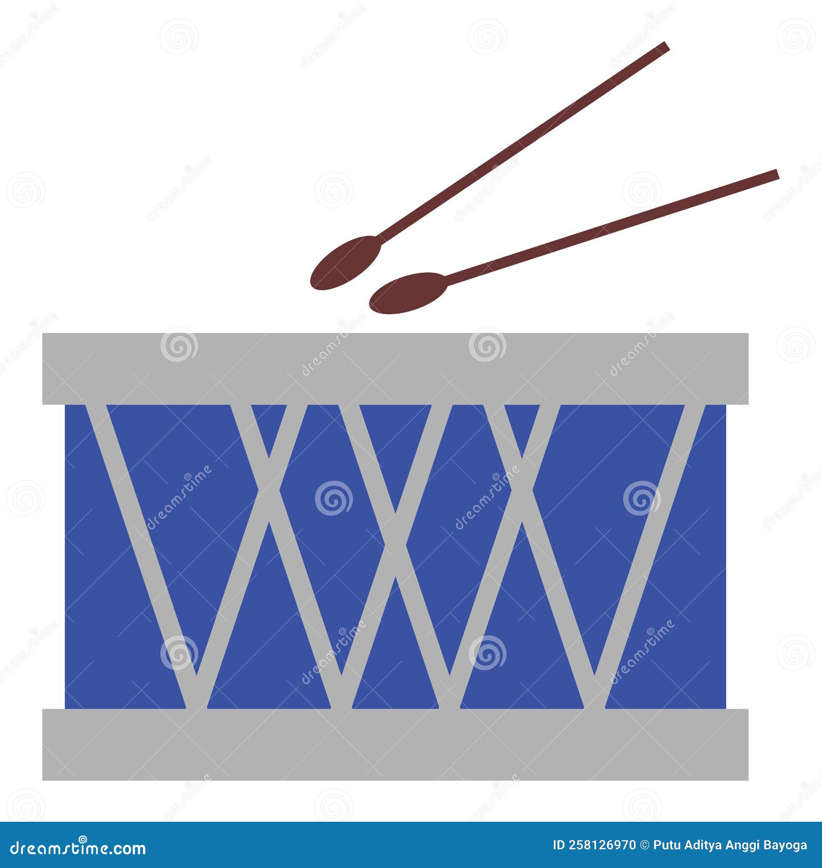 Cartoon drum stock vector. Illustration of music, onject 258126970