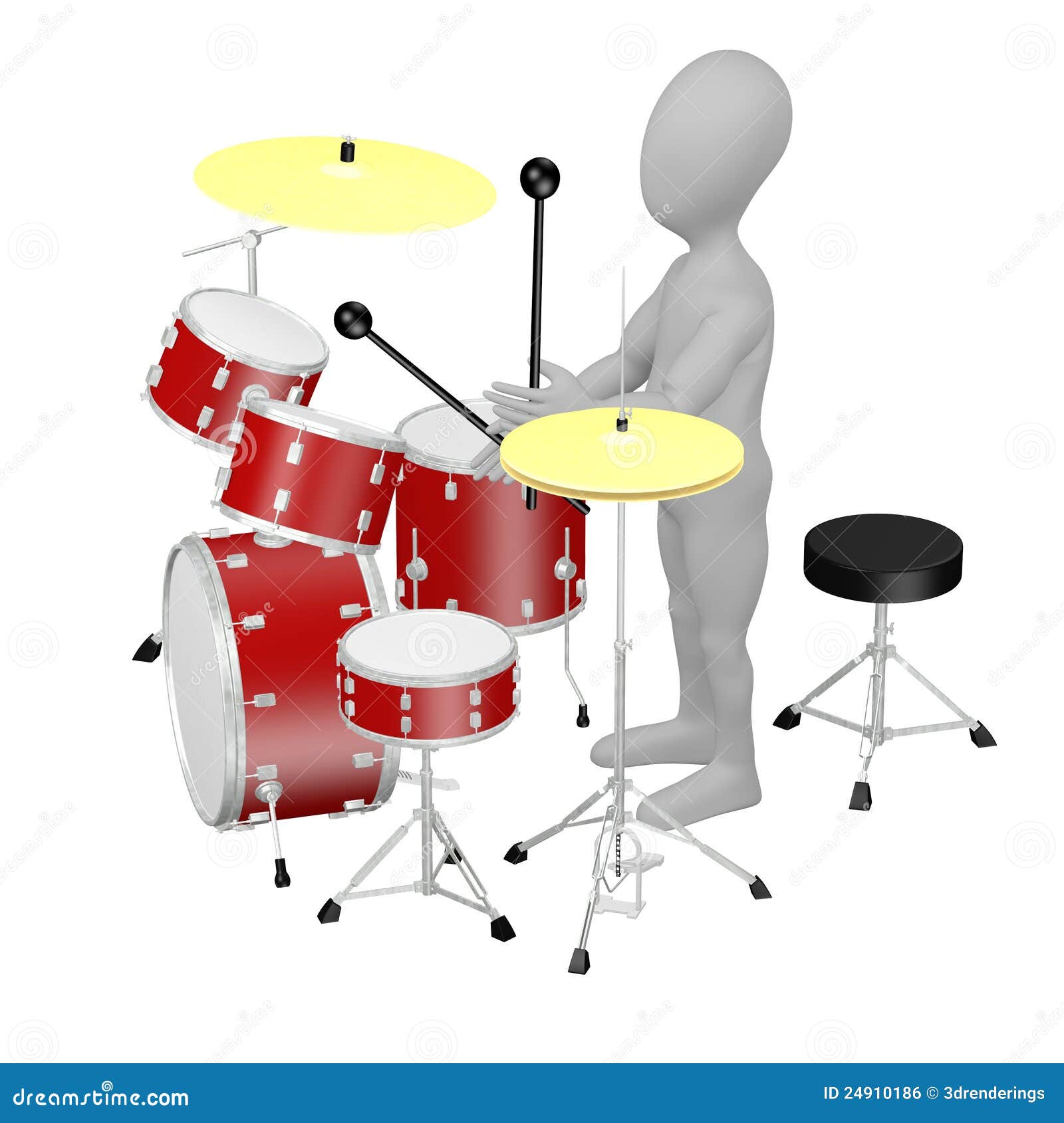 Cartoon drummer stock illustration. Illustration of beat - 24910186
