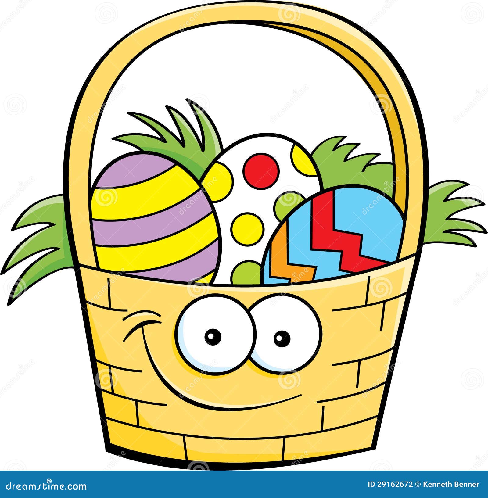 Cartoon Easter basket stock vector. Illustration of basket 29162672
