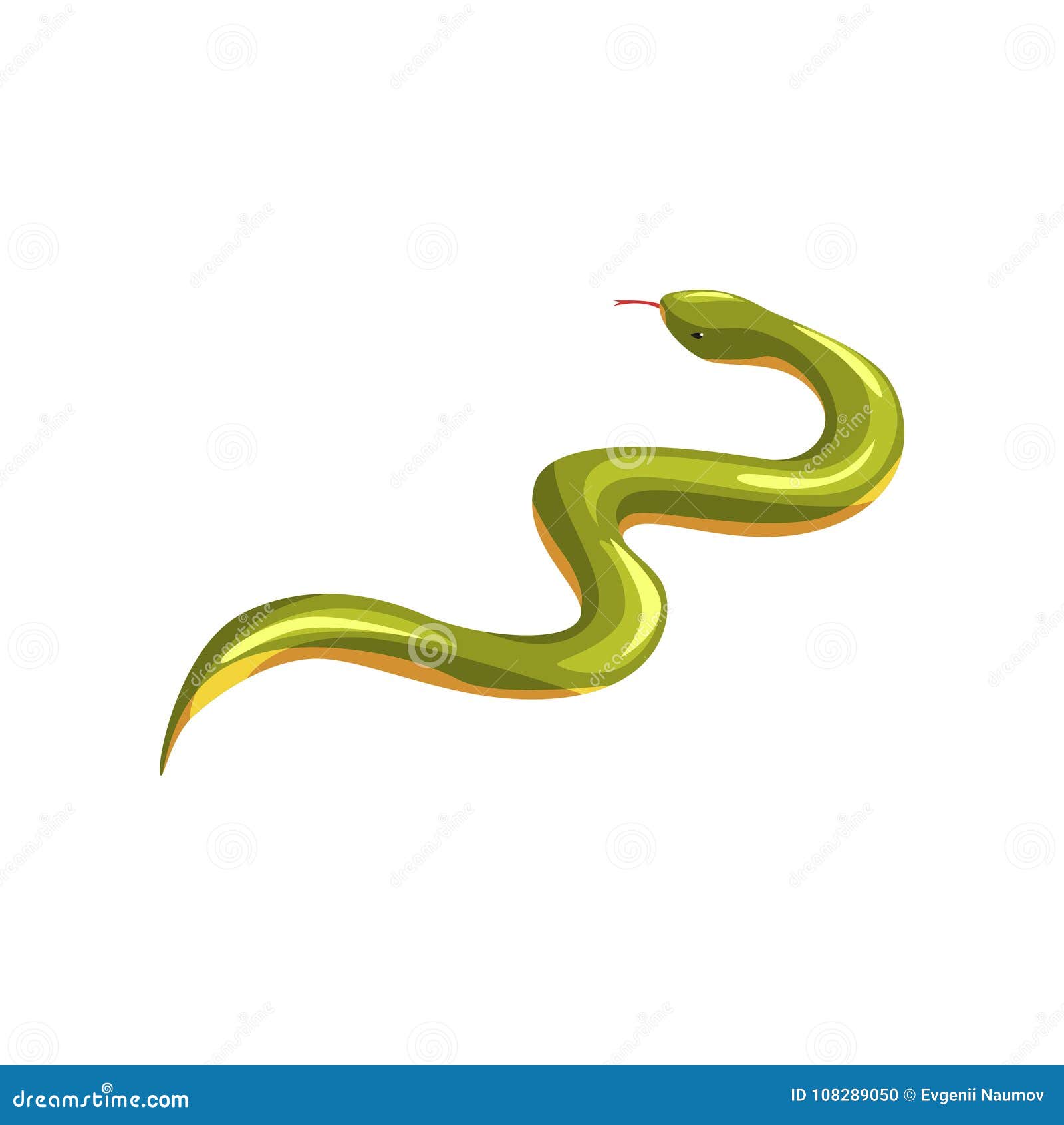 Cartoon Sea Serpent Creature Character. Vector Clip Art Illustration