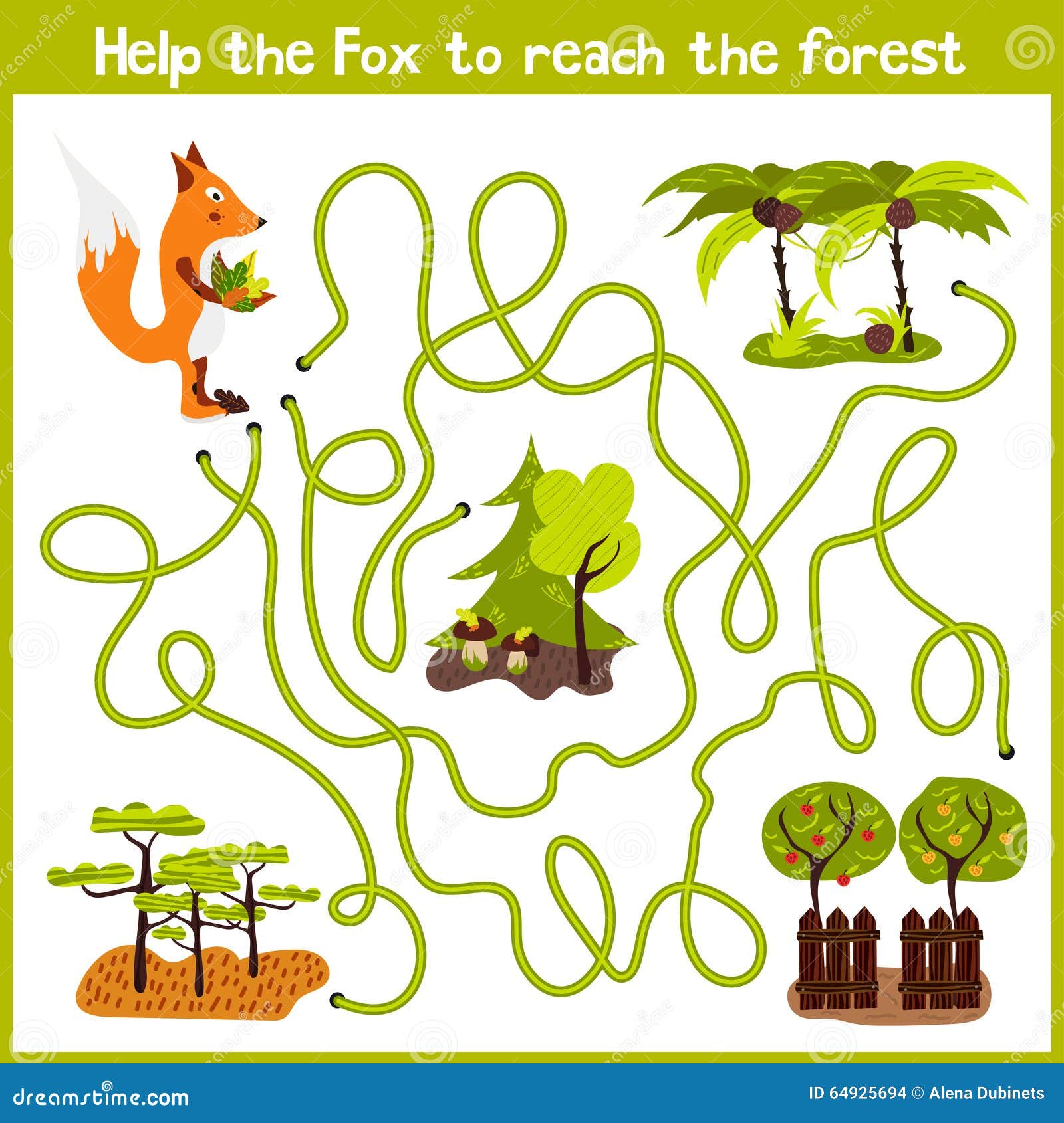 cartoon of education will continue the logical way home of colourful animals.help me get crafty red fox wild home in the forest. m