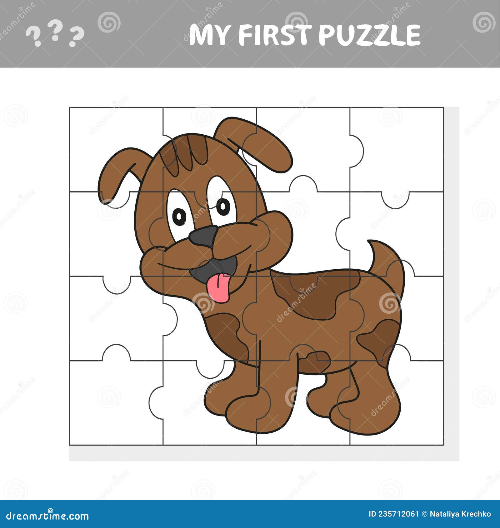 Cartoon Educational Jigsaw Puzzle Game for Children with Funny Dog  Character Stock Vector - Illustration of complete, template: 235712061