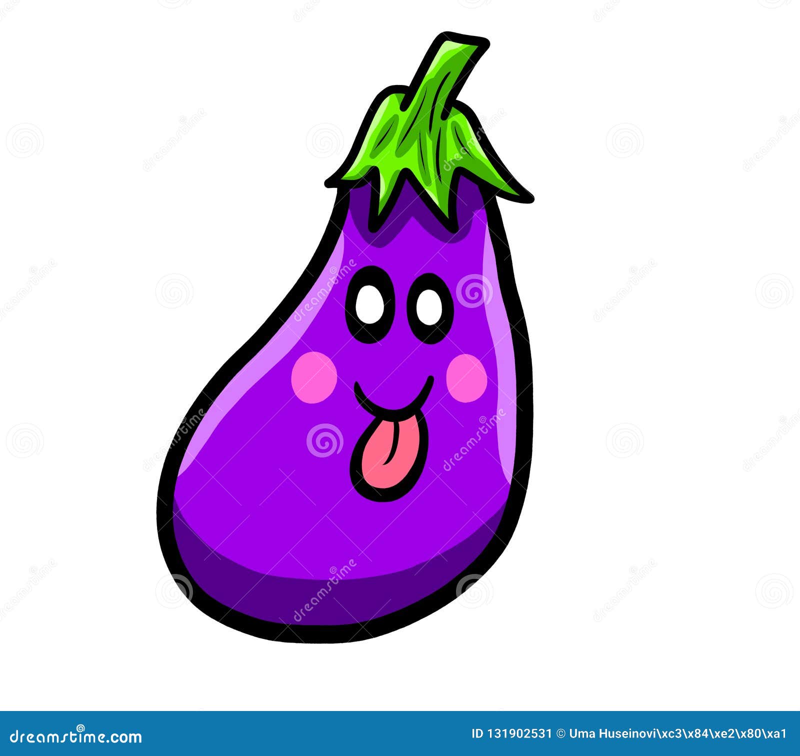 Silly Cartoon Eggplant stock illustration. Illustration of comic