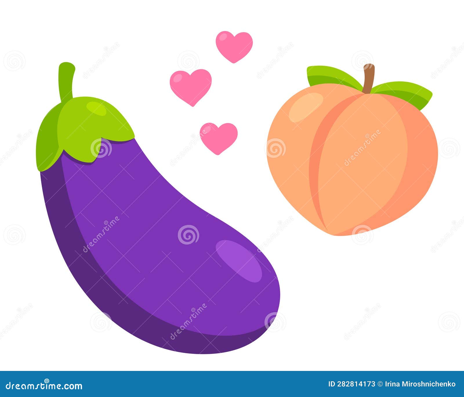 Eggplant and peach emoji stock vector. Illustration of food - 148066068