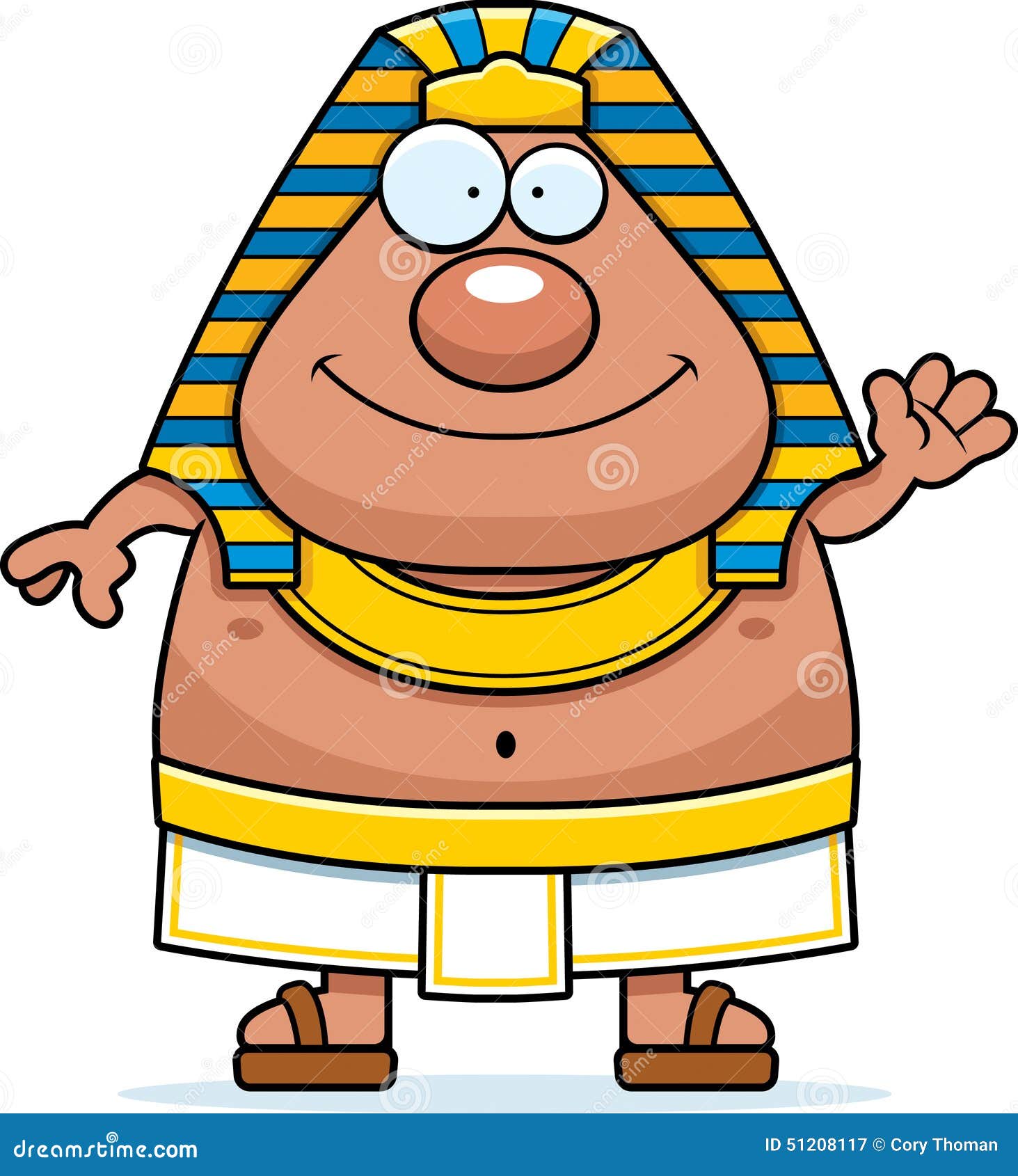 Cartoon Egyptian Pharaoh Waving Stock Vector - Image: 51208117