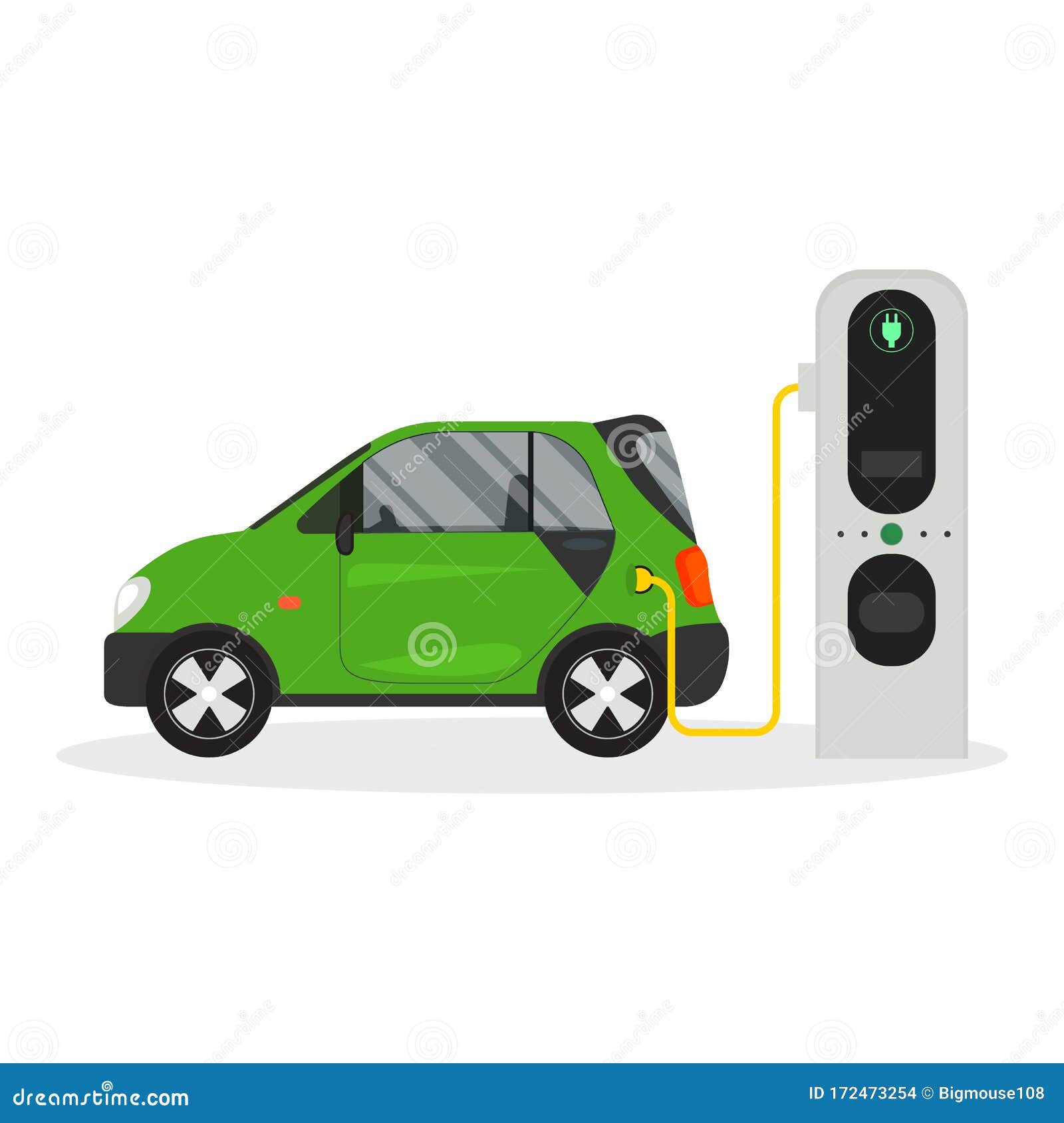 Cartoon Electric Car on a White. Vector Stock Vector - Illustration of cable, auto: 172473254 Cartoon Electric Car on a White. Vector Stock Vector - Illustration of cable, auto: 172473254
