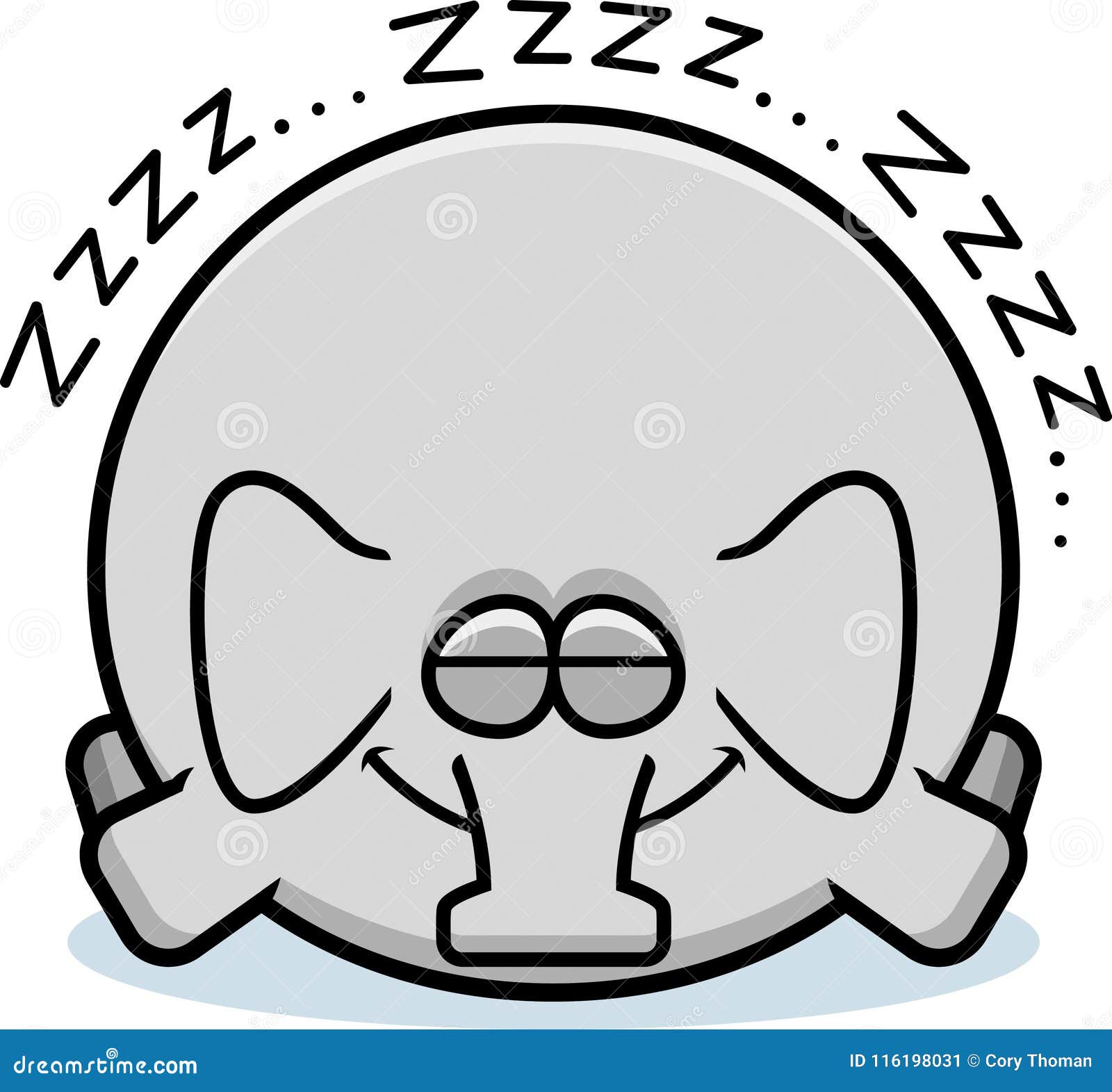 Download Cartoon Elephant Sleeping stock vector. Illustration of ...