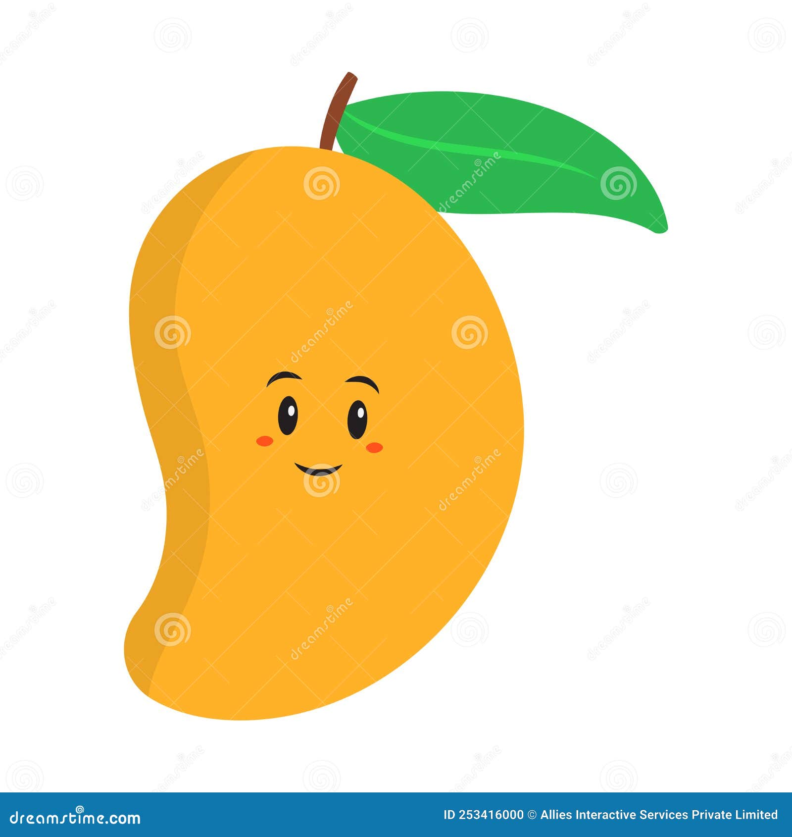 Cartoon Emoji of Smile Mango on White Stock Illustration Illustration