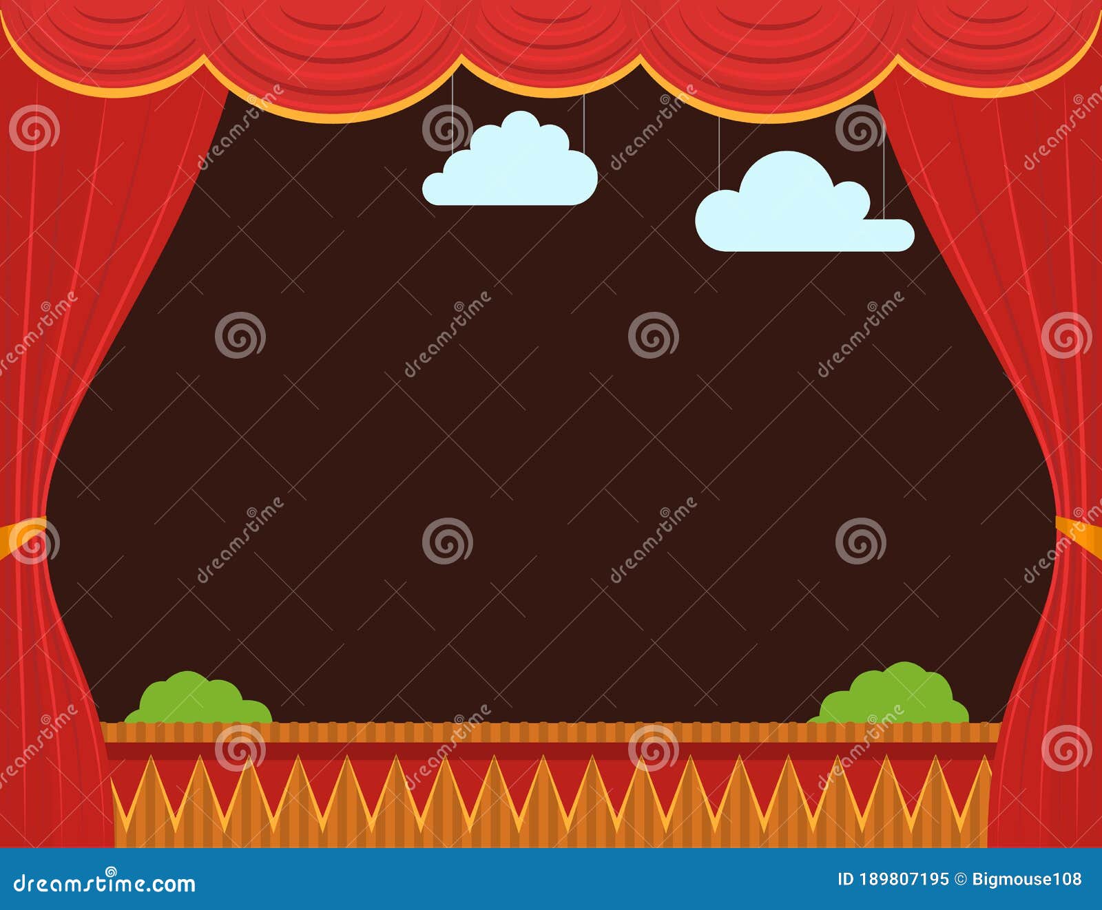 Children perform puppet show on stage Royalty Free Vector