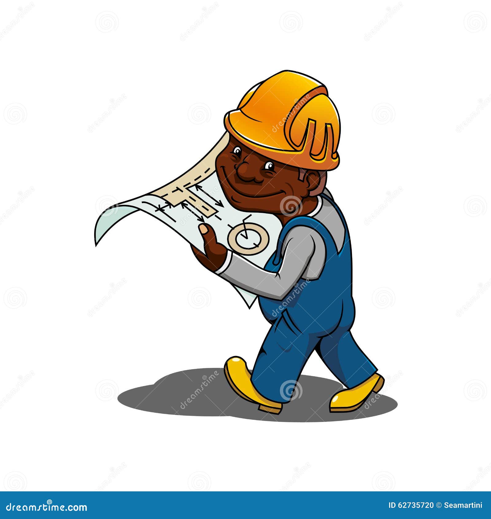 Cartoon Engineer or Builder with Blueprint Stock Vector - Illustration of plan, project: 62735720 Cartoon Engineer or Builder with Blueprint Stock Vector - Illustration of plan, project: 62735720